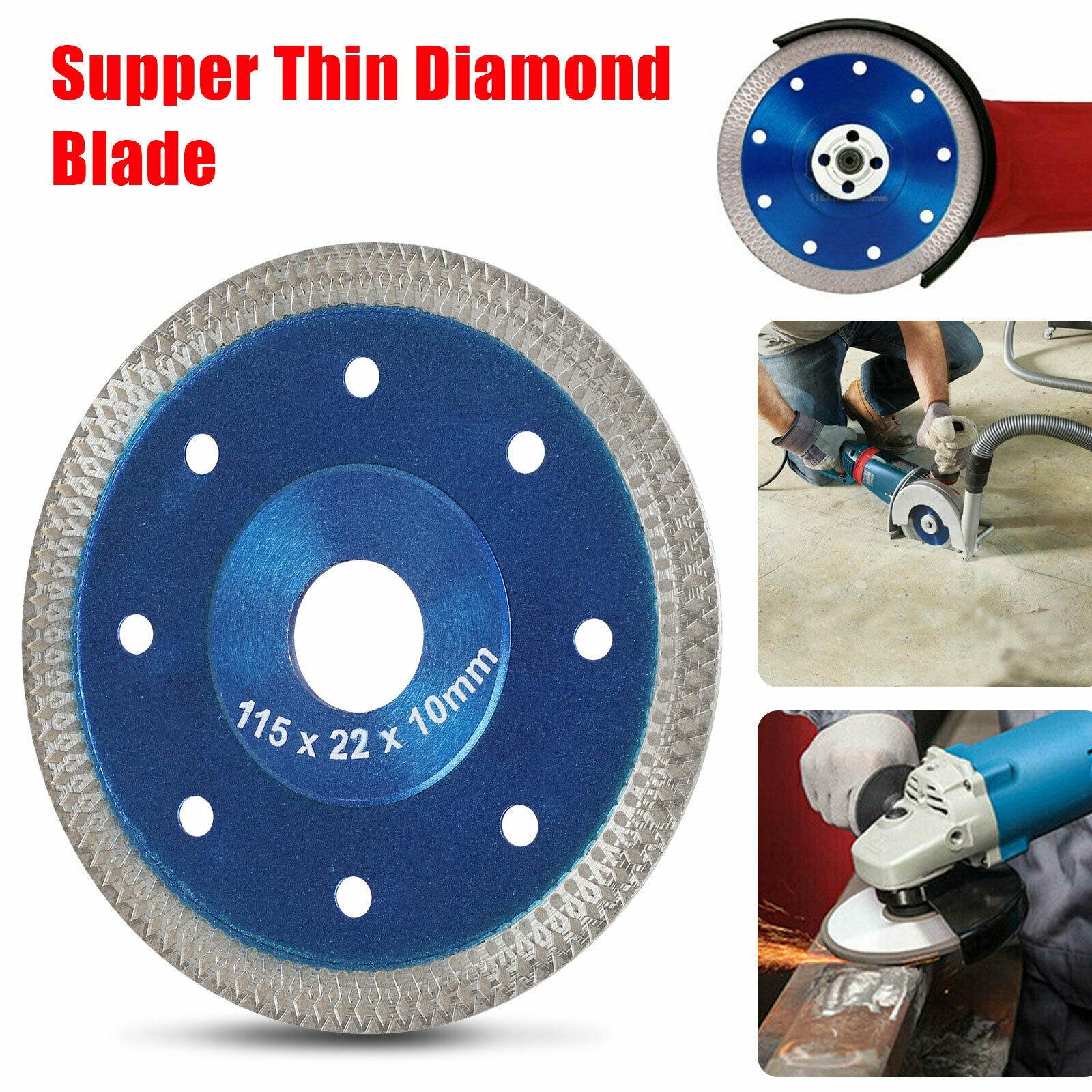 Porcelain Tile Turbo Thin Diamond Dry Cutting blade/Disc Grinder wheel 115mm US
