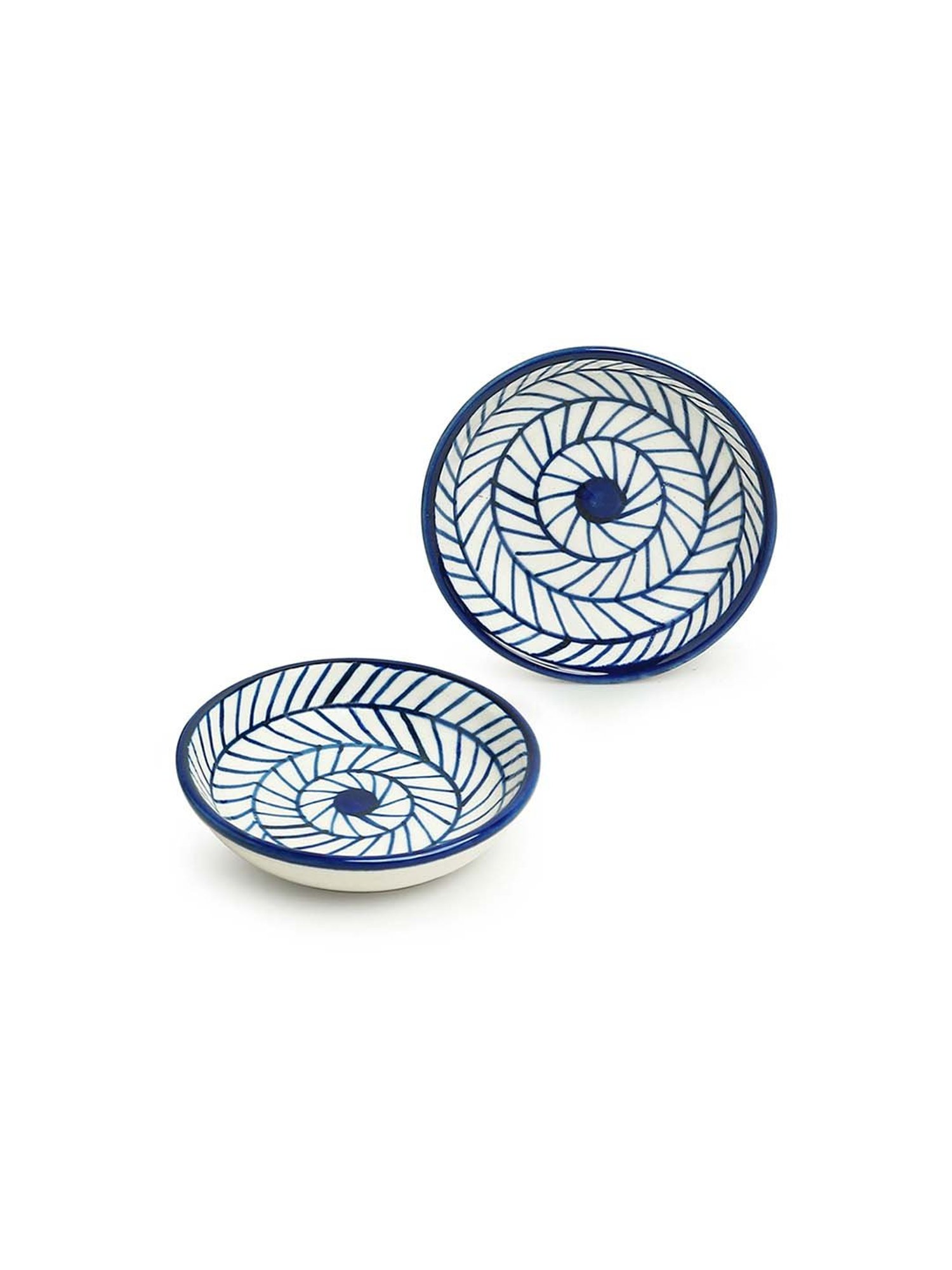 BlackCarrot Black & White Ceramic Dip Bowls Set of 2