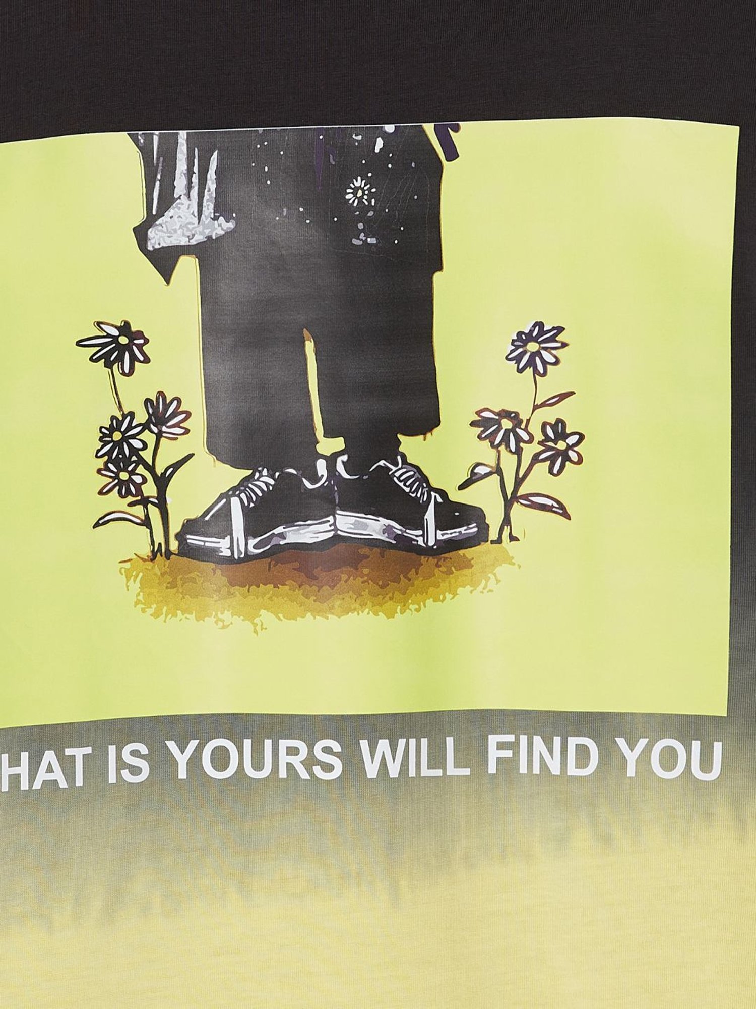 Edrio Black & Yellow Cotton Relaxed Fit Ombre T-Shirt