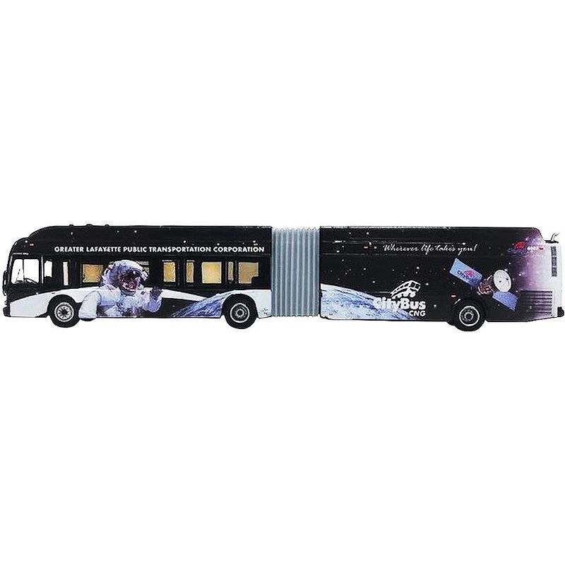New Flyer Xcelsior XN60 Articulated Bus CityBus "Silver Loop" (Lafayette, Indiana) Black 1/87 (HO) Diecast Model by Iconic Replicas