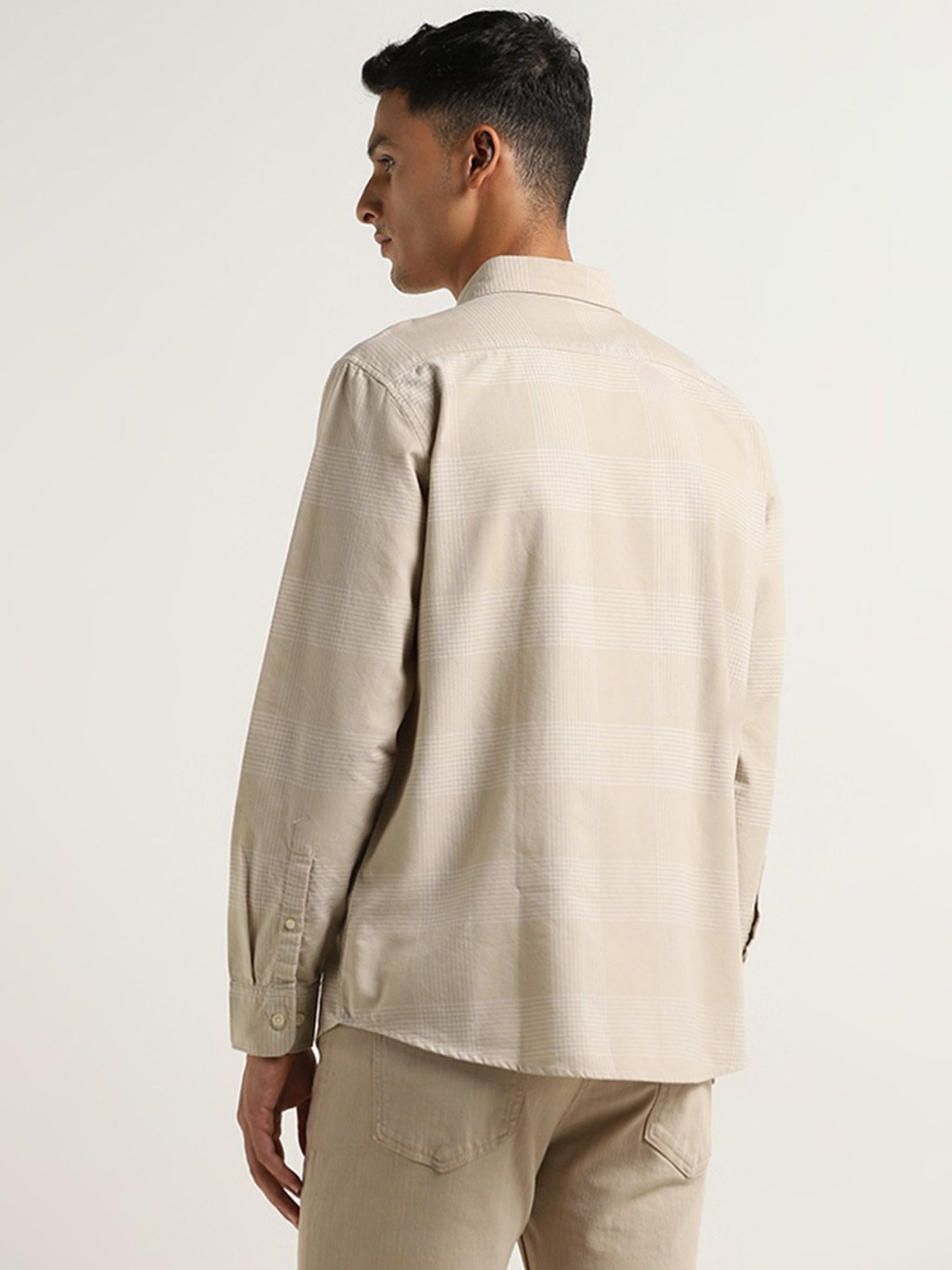 WES Casuals by Westside Checks Beige Relaxed-Fit Shirt