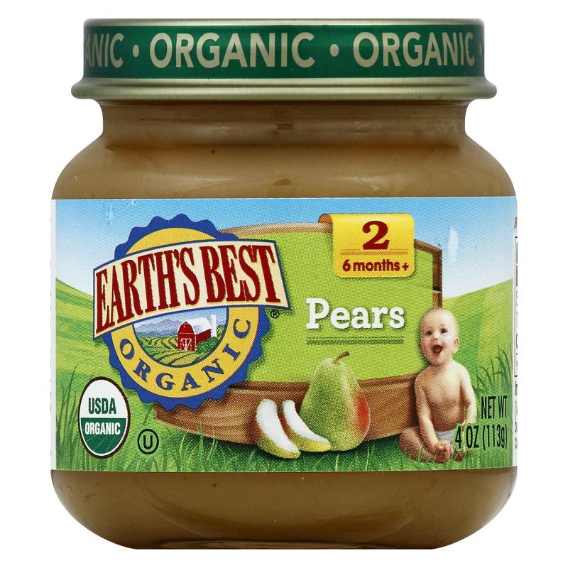 Earth's Best Stage 2 Organic Pears - 4oz