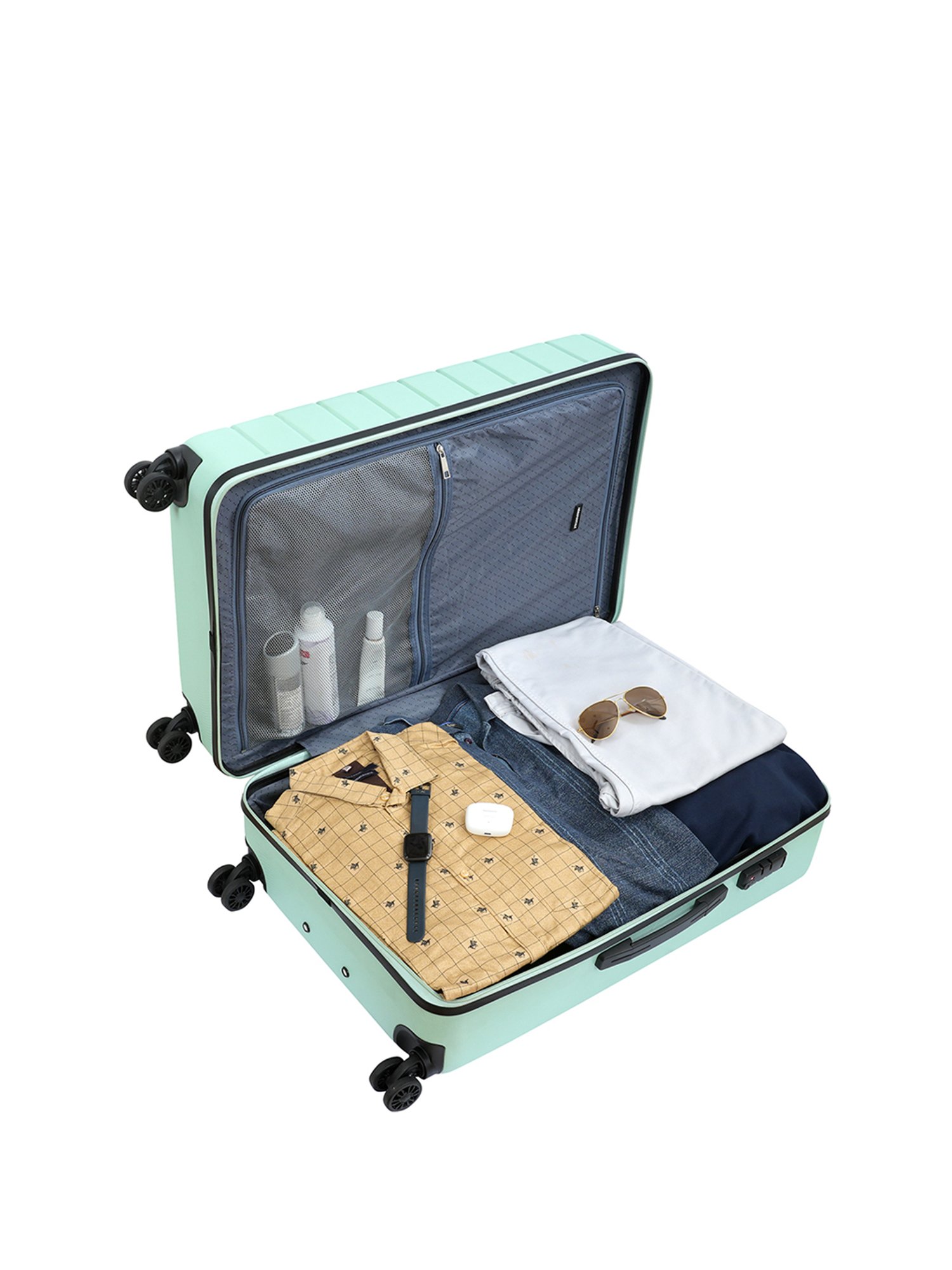 Aeropostale Stout Green Textured Hard Large Trolley Bag - 30 cm