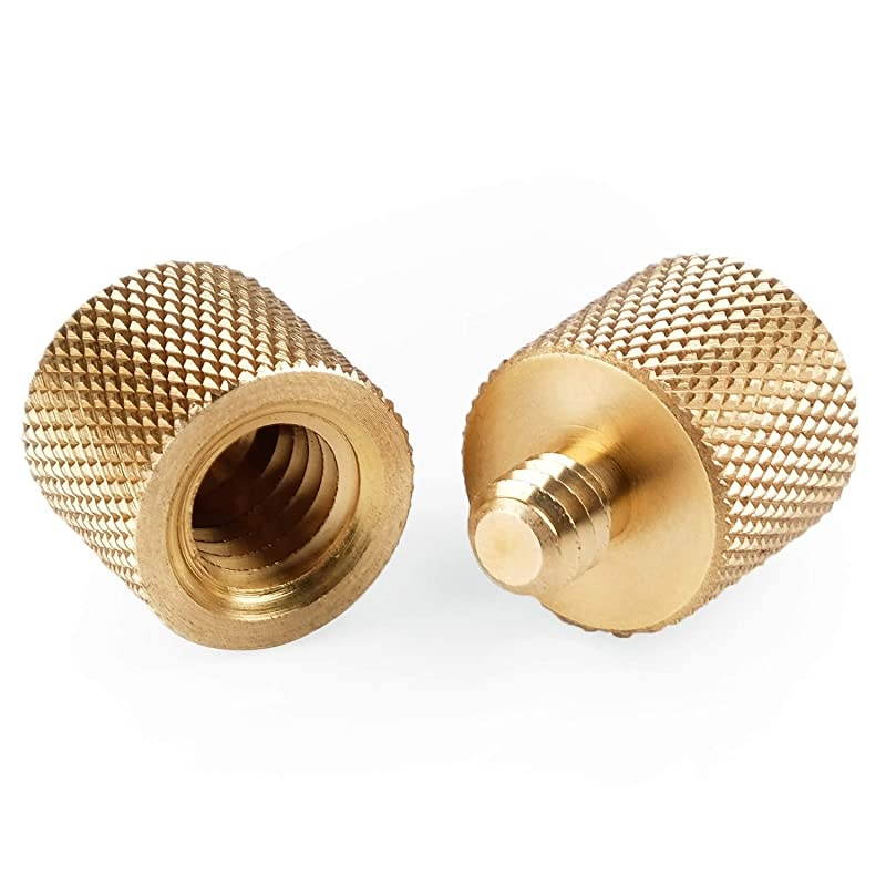 3816 Female to 1420 Male Screw Adapter Tripod Thread Reducer Camera Converter Screw Brass 2Pack