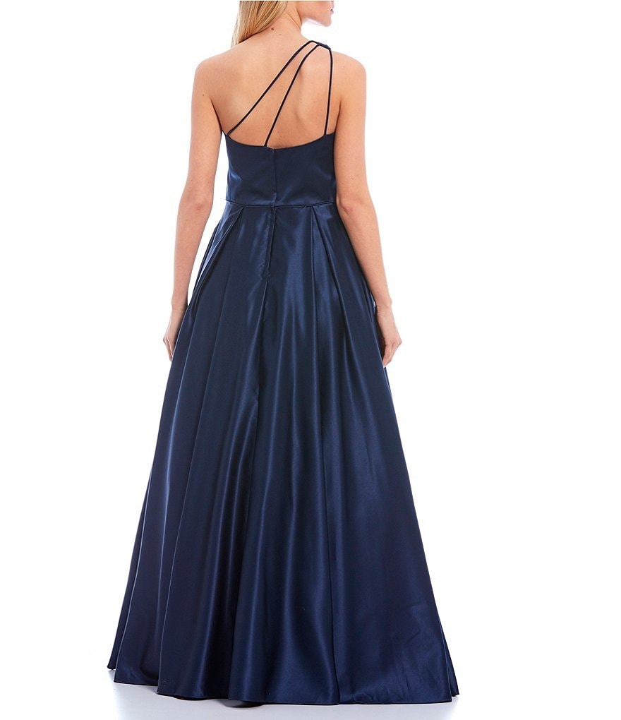 Blondie Nites One-Shoulder Satin Ball Gown