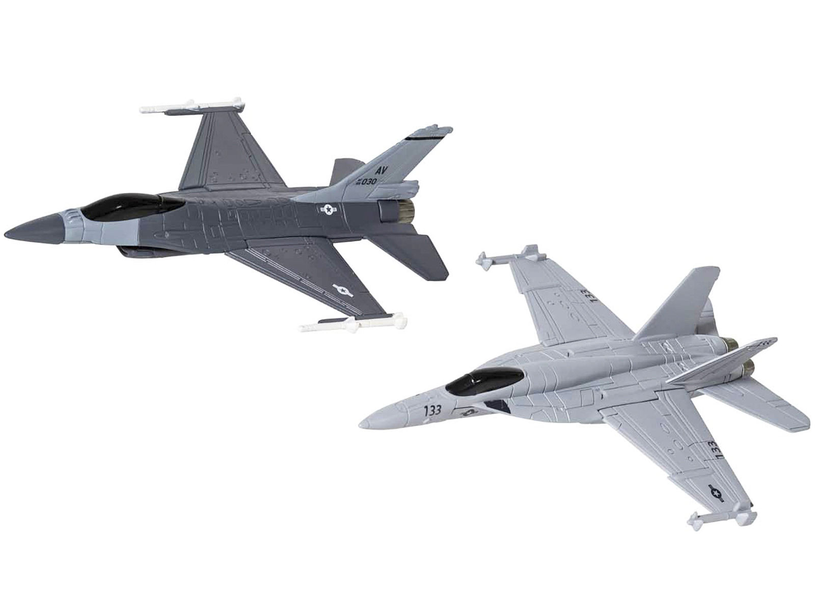 General Dynamics F-16 Fighting Falcon Fighter Aircraft and McDonnell Douglas F/A-18 Super Hornet Fighter Aircraft Set of 2 Pieces "US Strike Force Collection" Diecast Models by Corgi