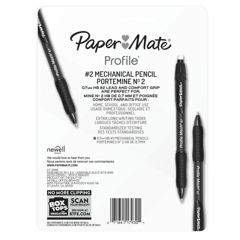 Paper Mate 8pk  Profile Comfort Grip #2 Mechanical Pencils