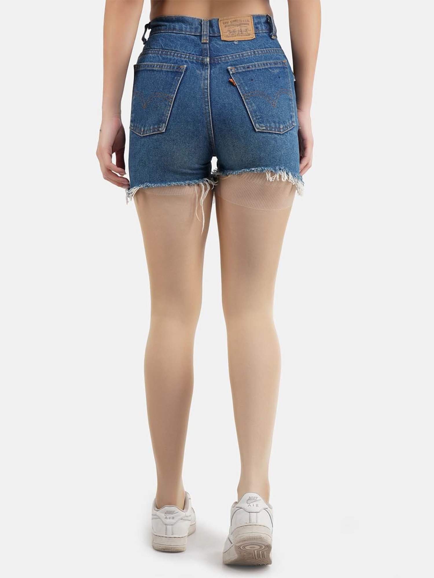 Secrets By ZeroKaata Beige & Black Plain Pantyhose Stockings - Pack Of 2