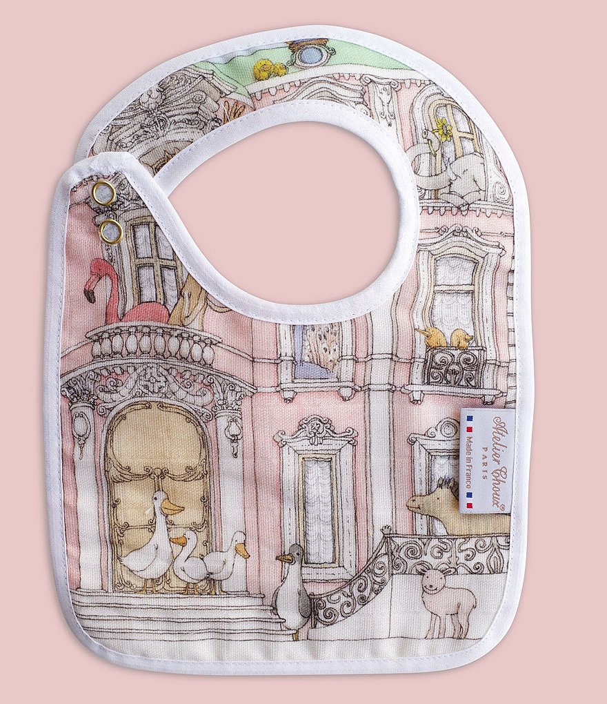 Atelier Choux Paris Organic Cotton Baby Monceau Mansion Small Bib