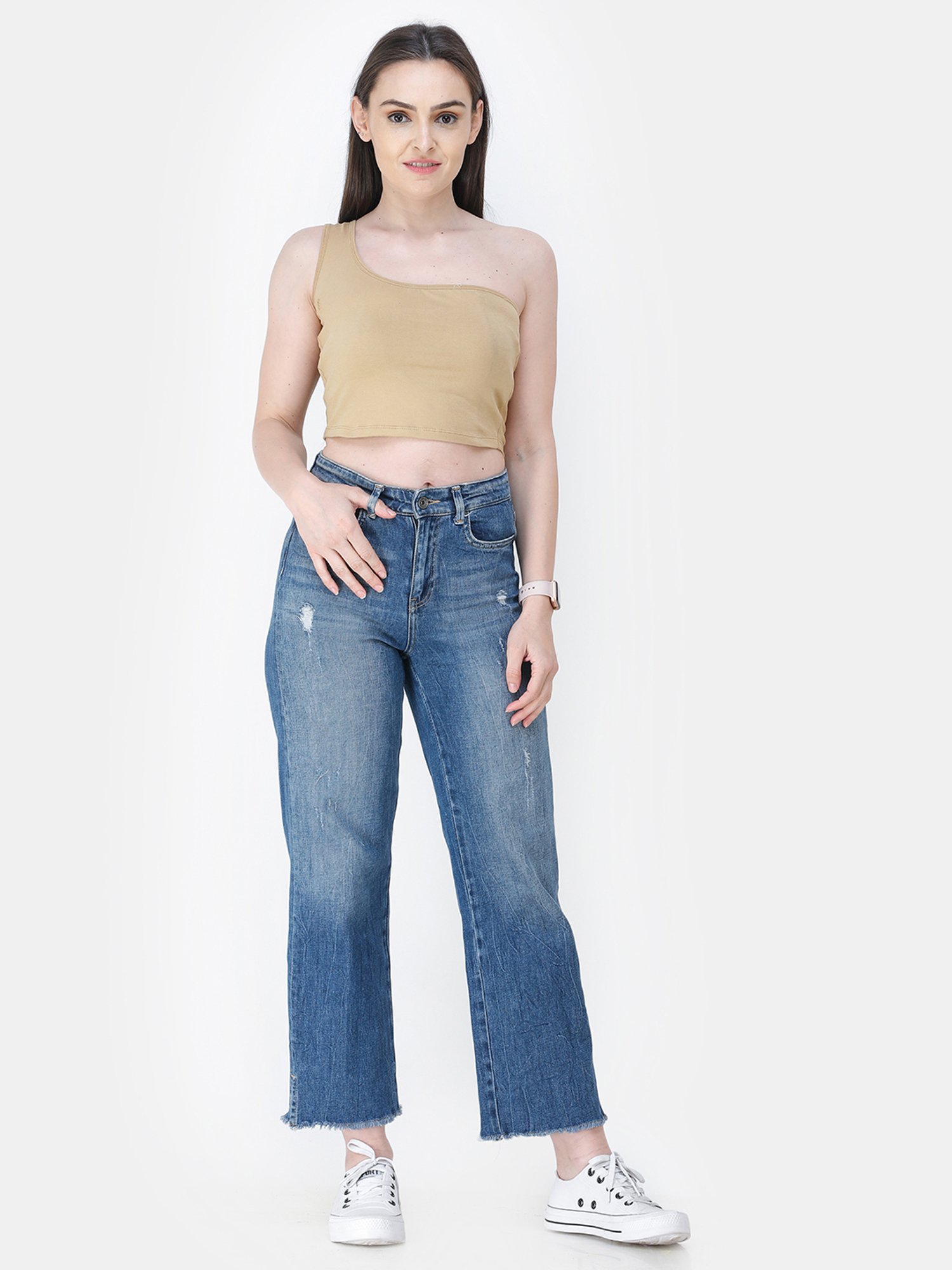 Cation Beige Crop Top