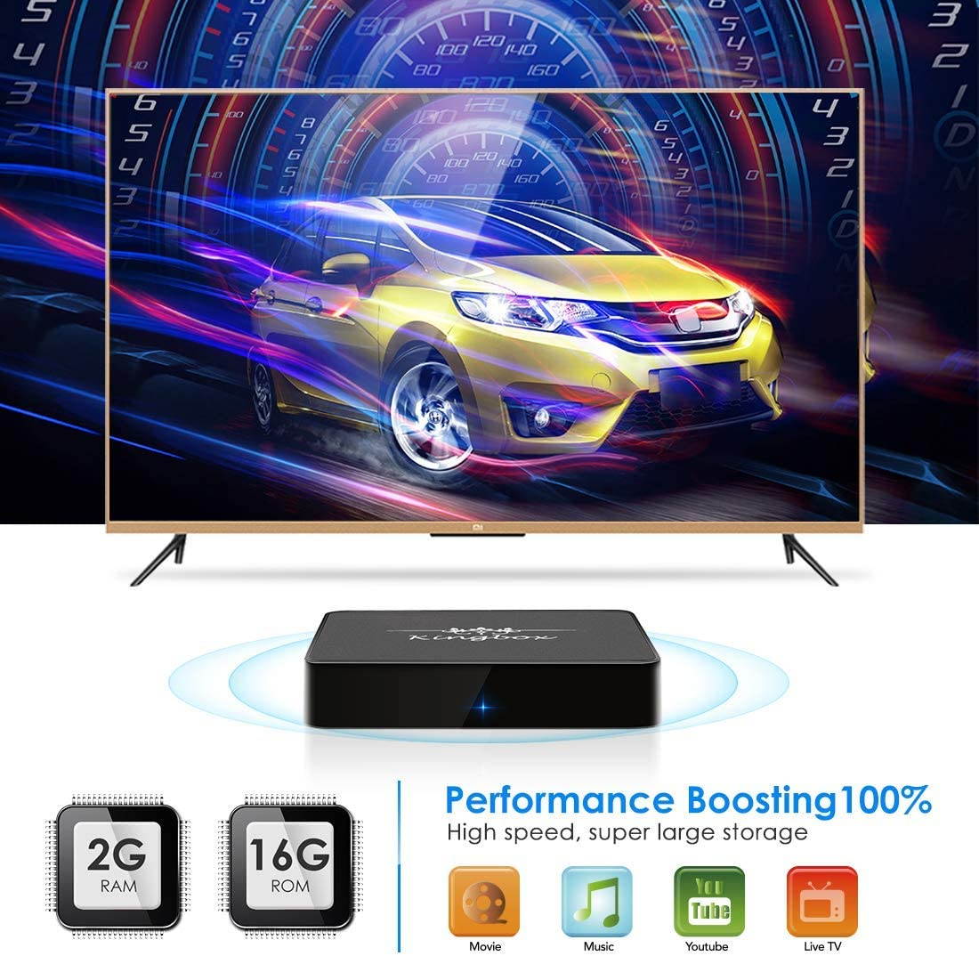 Kingbox Android 8.1 TV Box, Model-X TV Box 2GB RAM+16GB