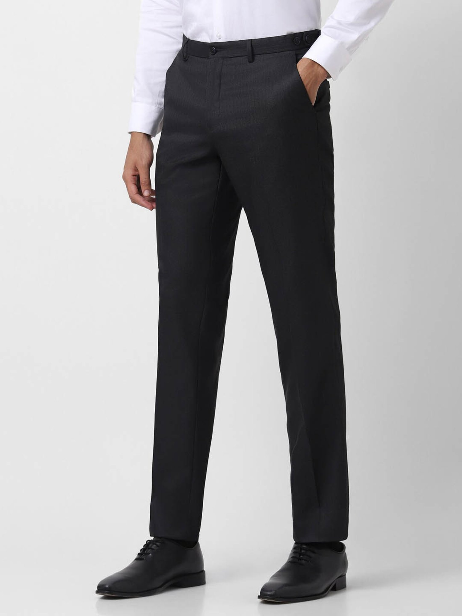 V Dot Z Black Skinny Fit Trousers