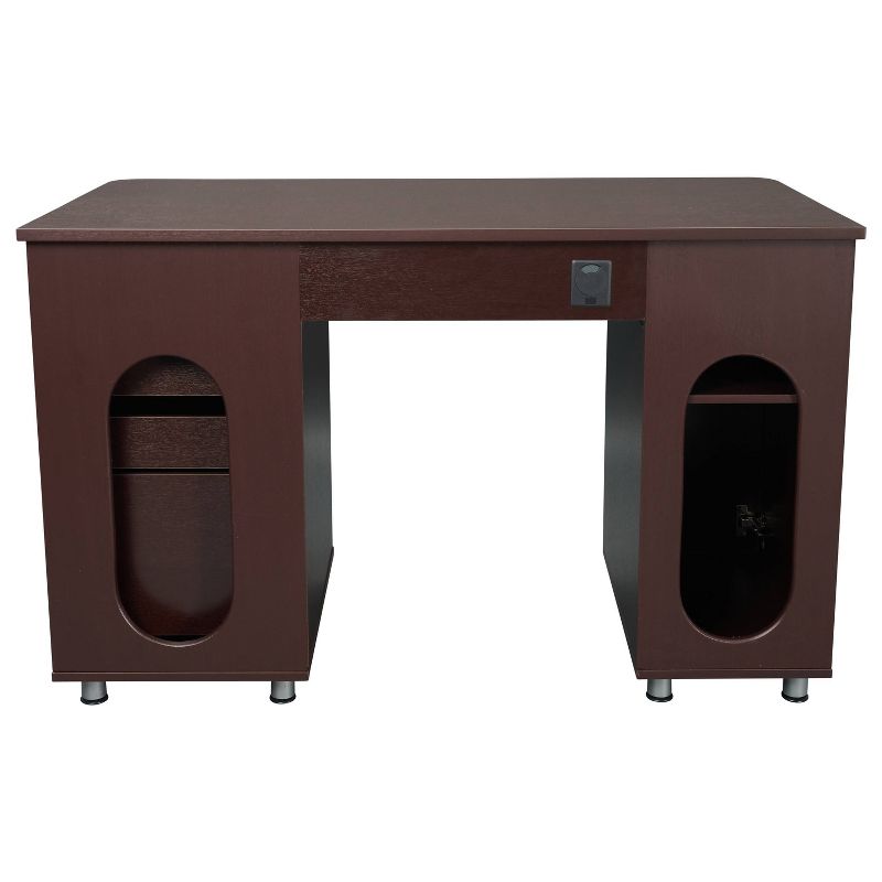 Complete Workstation Computer Desk with Storage Brown - Techni Mobili