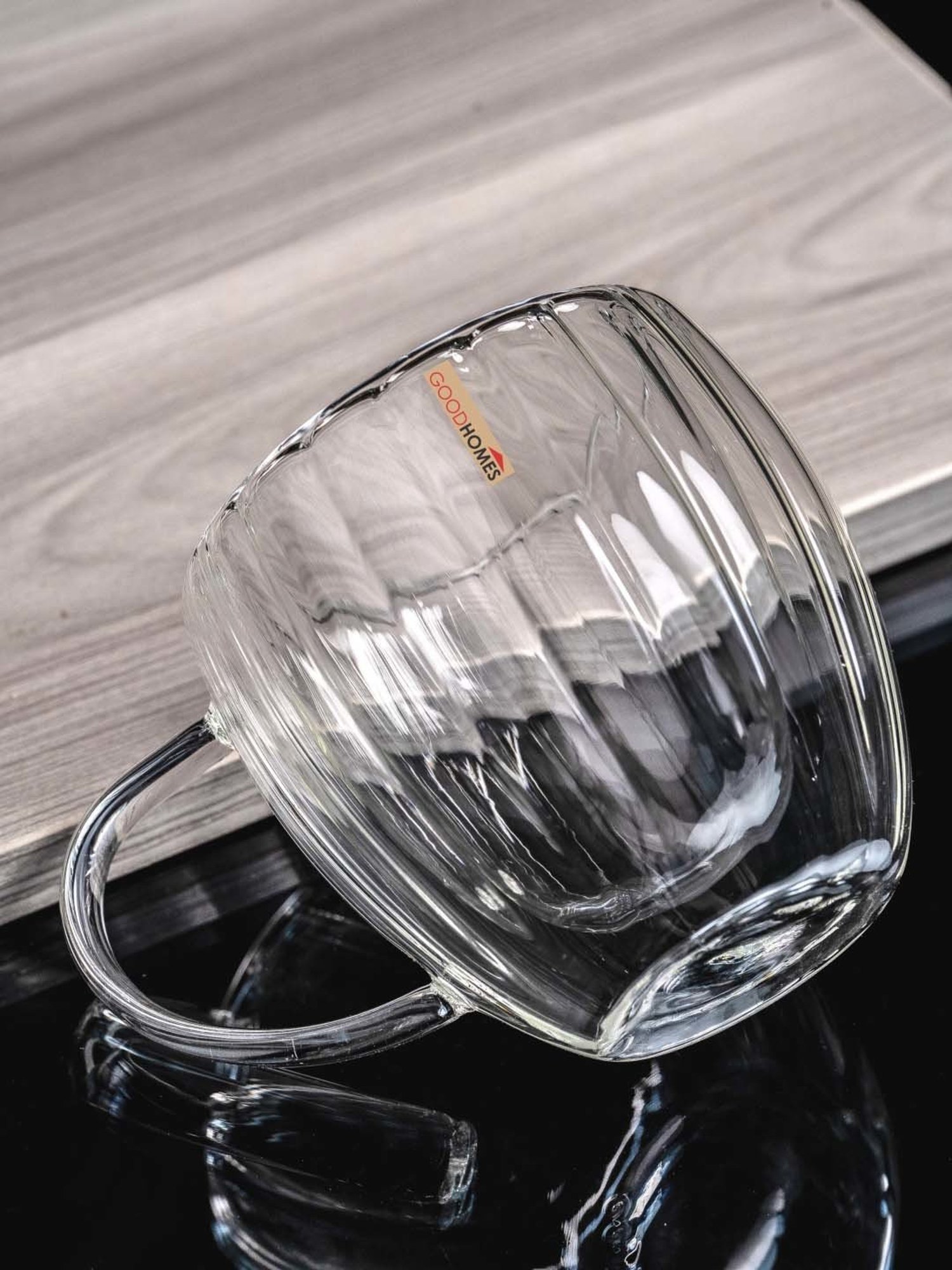 Goodhomes Transparent Glass Mug (0.25 L) - Set of 2