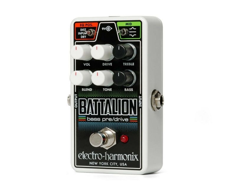 New Electro-Harmonix EHX Nano Battalion Bass Preamp DI Pedal w/ Power supply