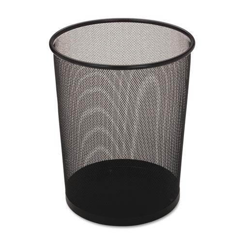 Rubbermaid Commercial Steel Mesh Wastebasket Round 5gal Black WMB20BK