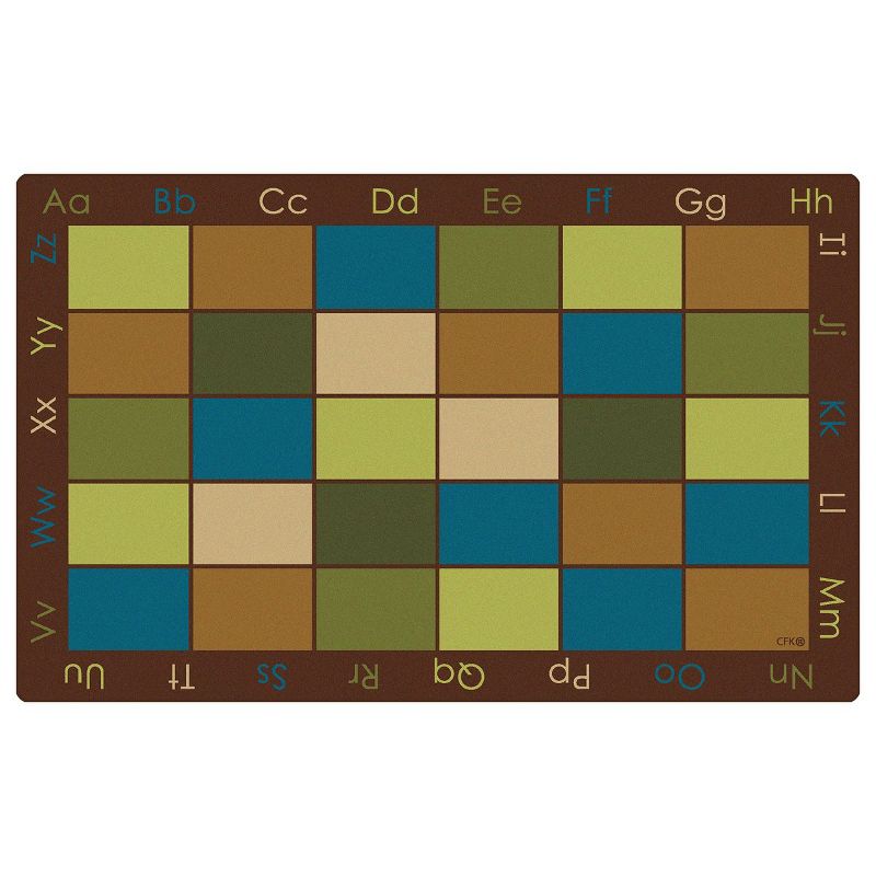 6'x9' Rectangle Woven letters Area Rug Brown - Carpets For Kids