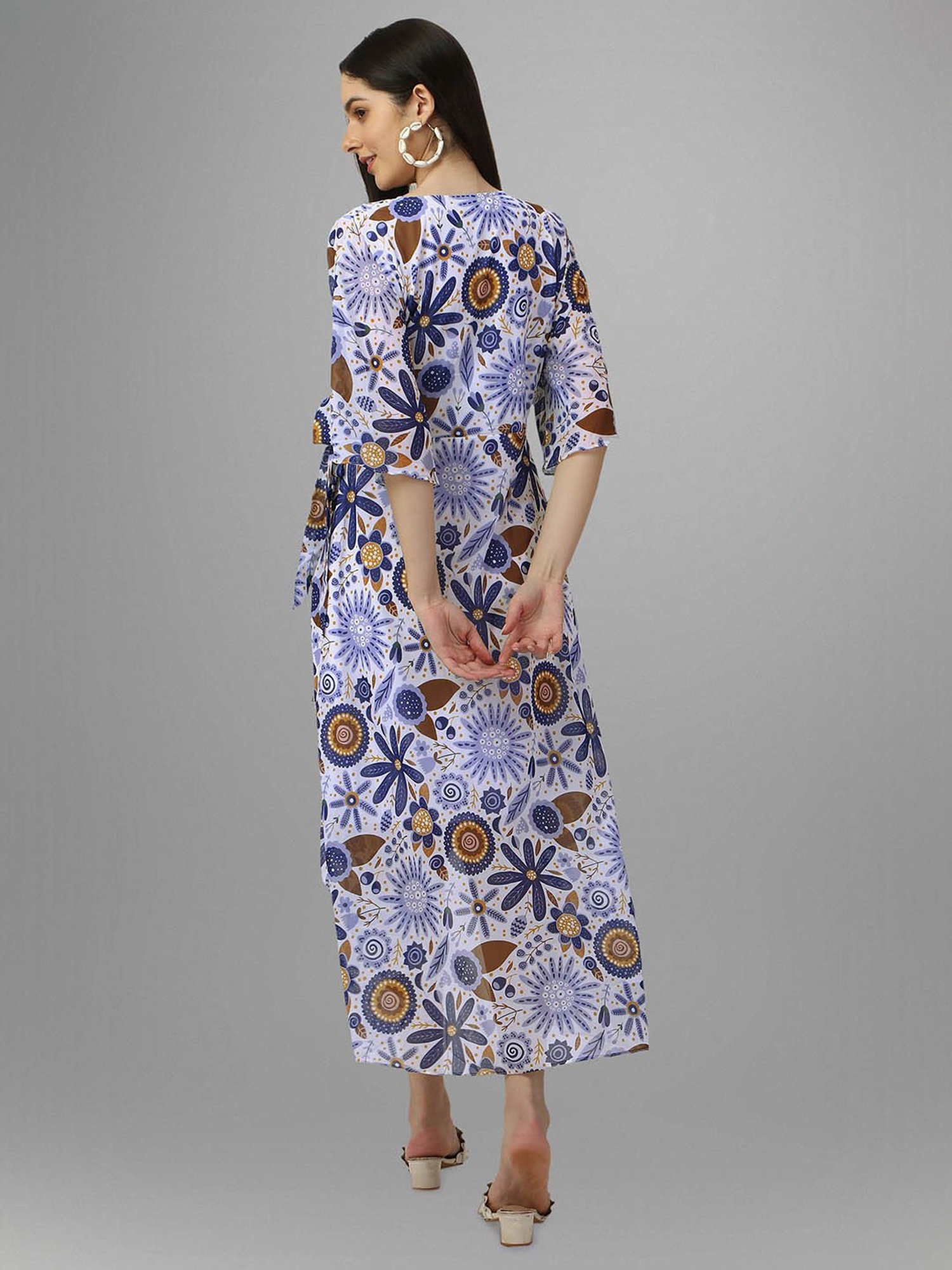 MASAKALI.CO Multicolor Floral Print Wrap Dress