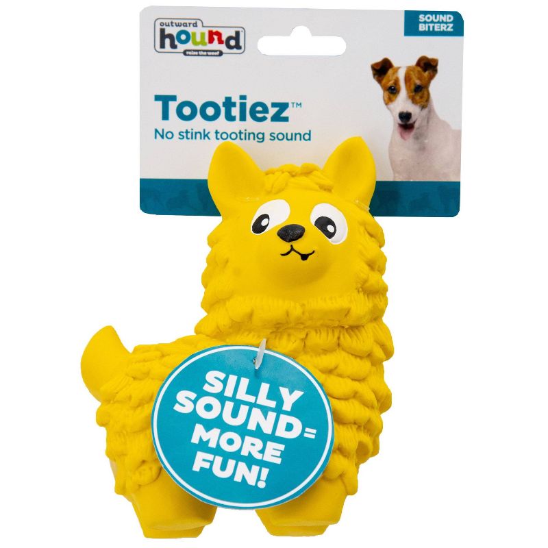 Outward Hound Tootiez Llama Dog Toy - Yellow