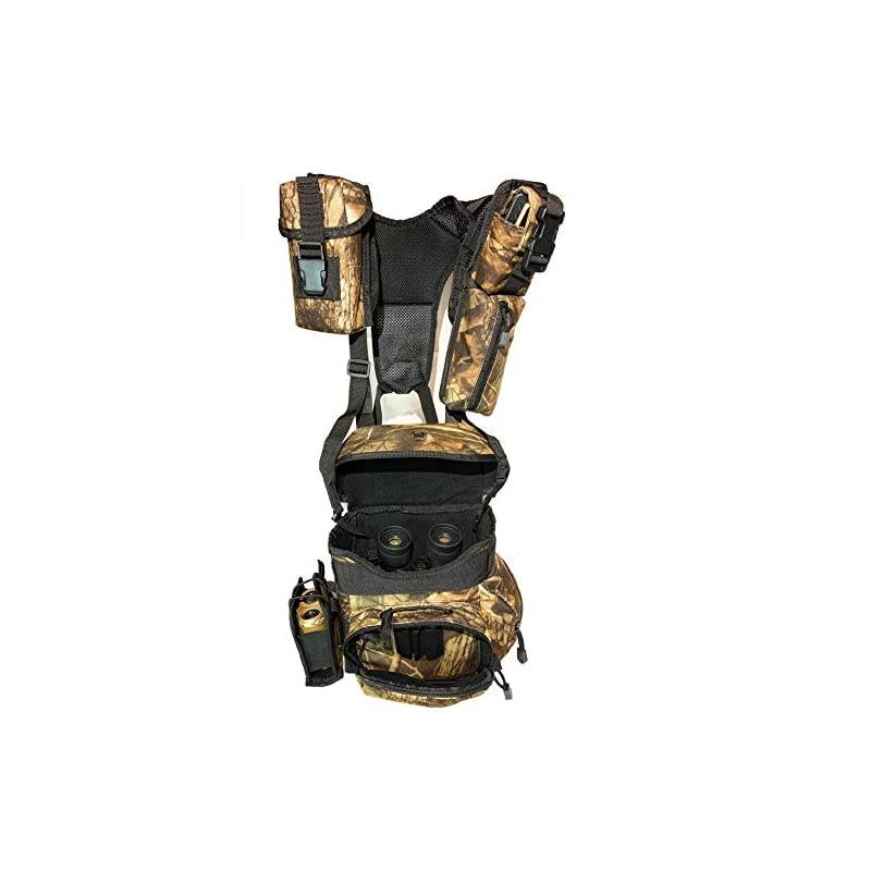 Harness Case pack, Bino Pack with Rangefinder Compartment - Detachable Molle Compartments Camouflage for Hunting, Hiking and Birdwatching