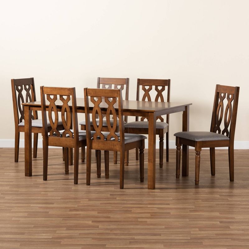 3pc Sanford Tan Wood Dining Nook Set Walnut Brown - Baxton Studio