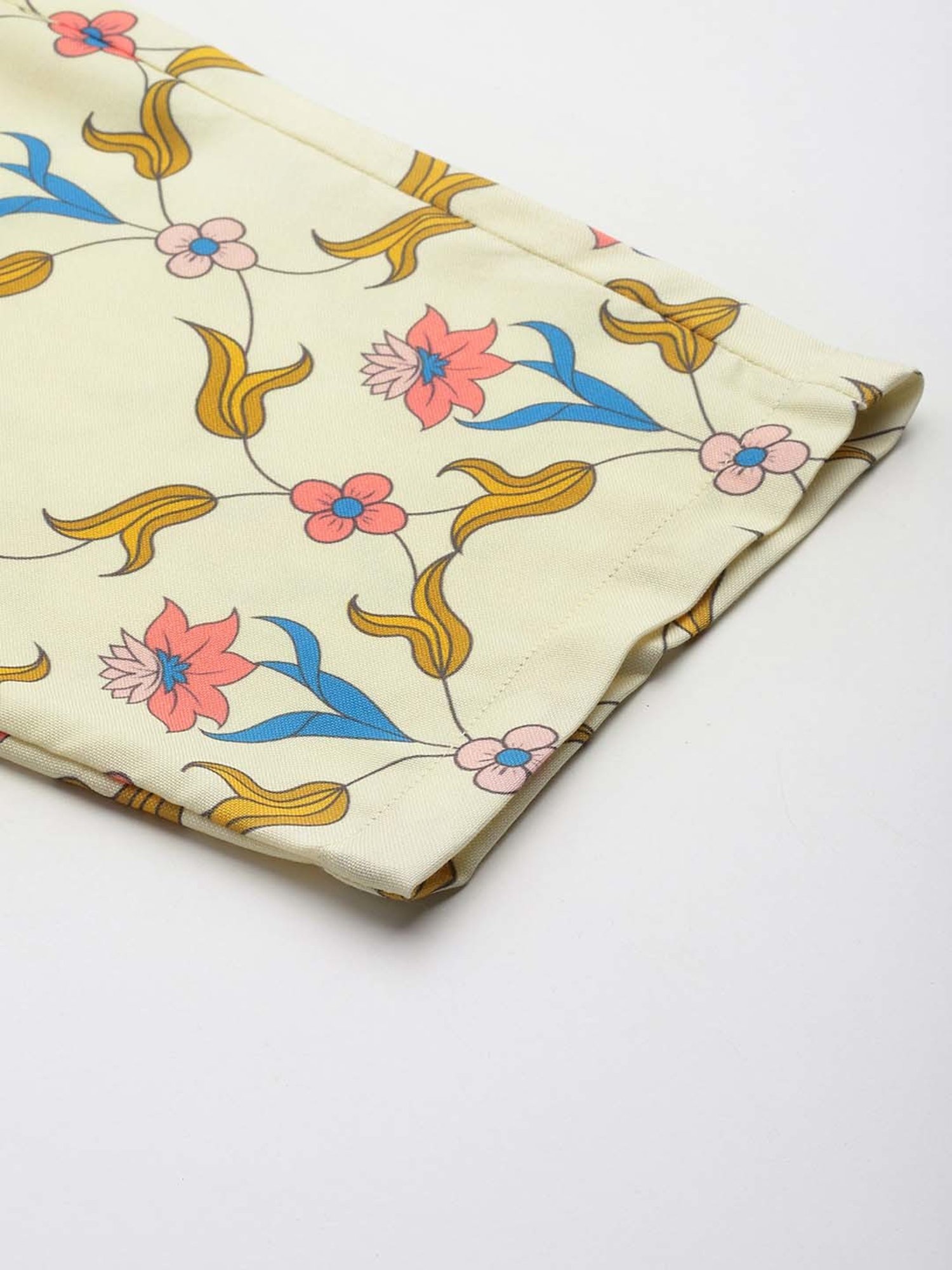 Prakrti Yellow Floral Print Top Pant Set