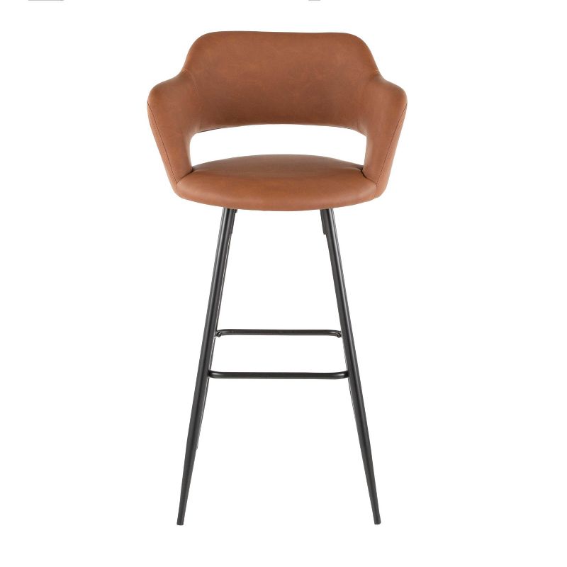 Set of 2 Margarite Contemporary Barstools Faux Leather Dark Brown - LumiSource