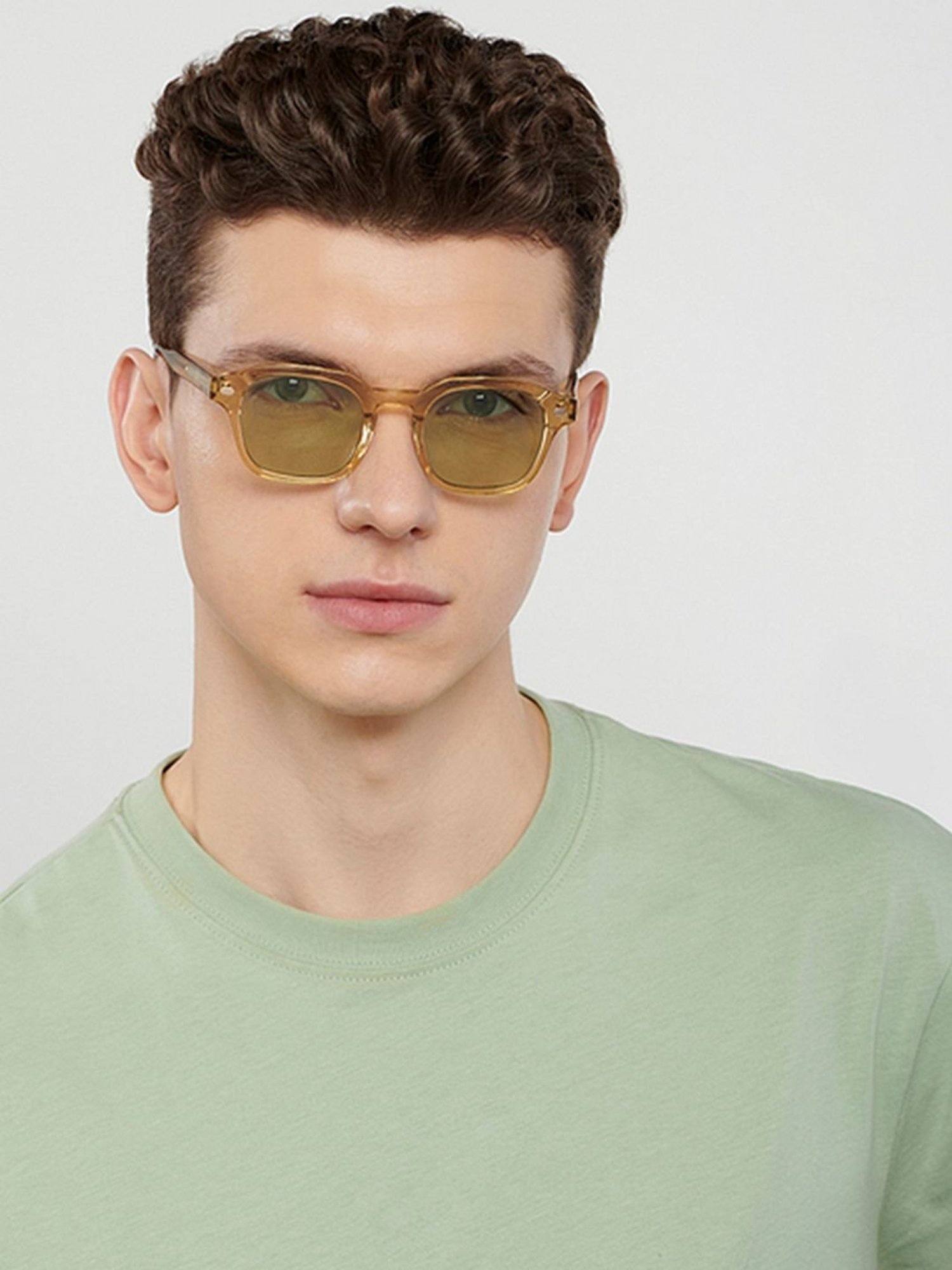 John Jacobs JJ S13082S Green Square Sunglasses