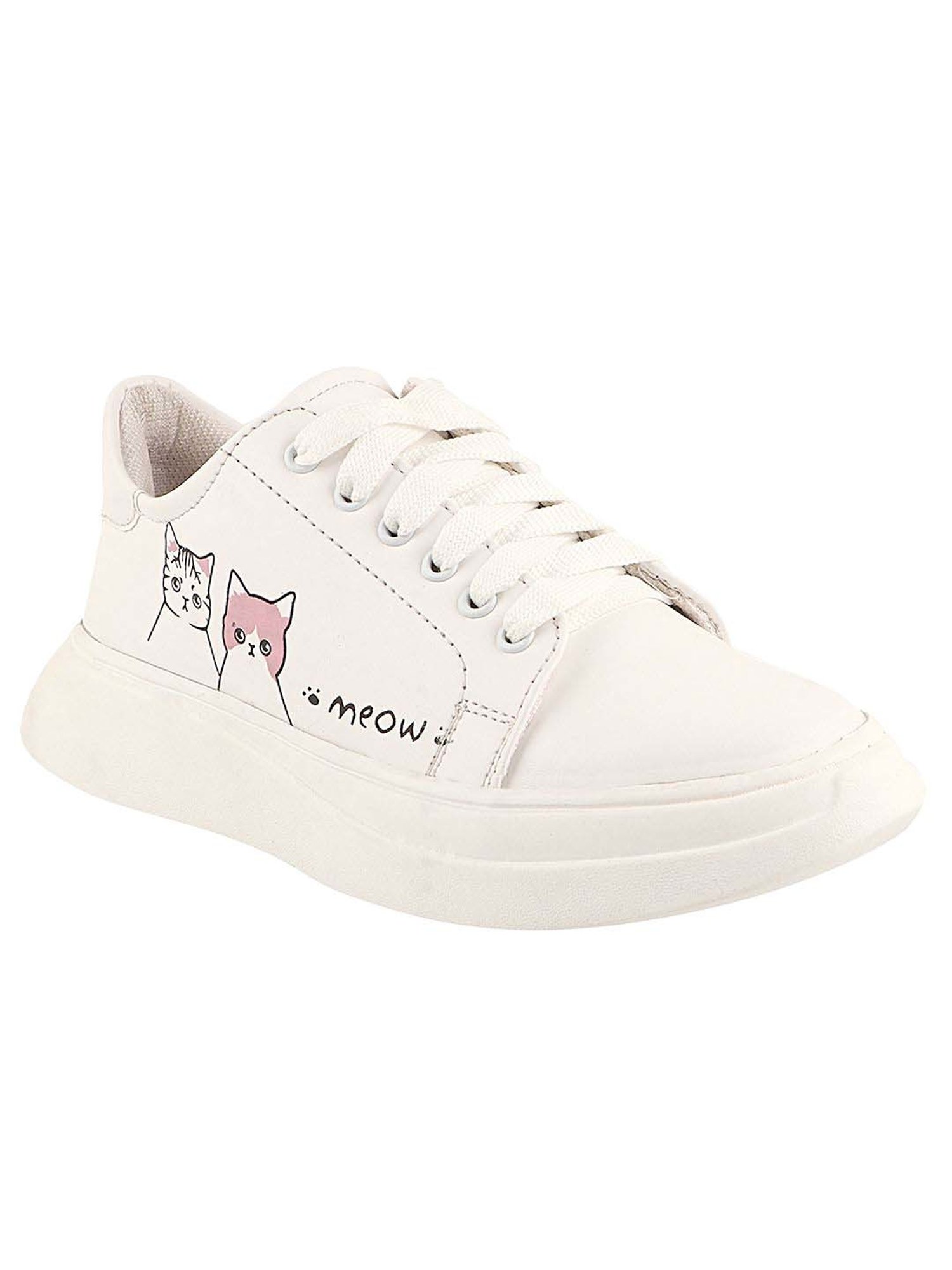 Shoetopia Kids White Casual Sneakers
