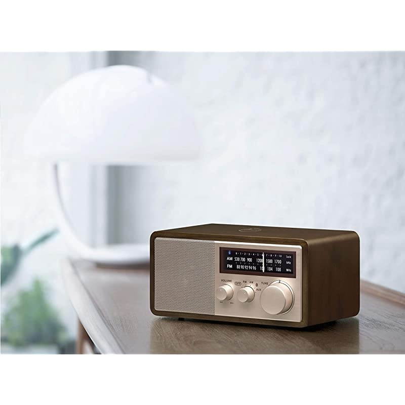 WR16SE 45th Anniversary Special Edition AMFMBluetoothAuxinUSB Phone Charging Dark Walnut Wooden Cabinet Radio with Rose Gold Face Plate