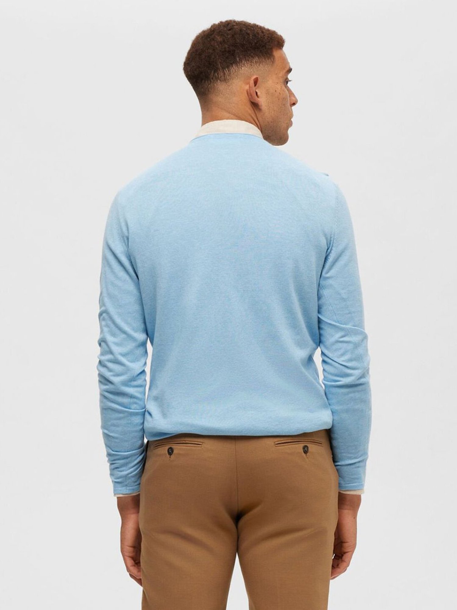 SELECTED HOMME Light Blue Regular Fit Sweater