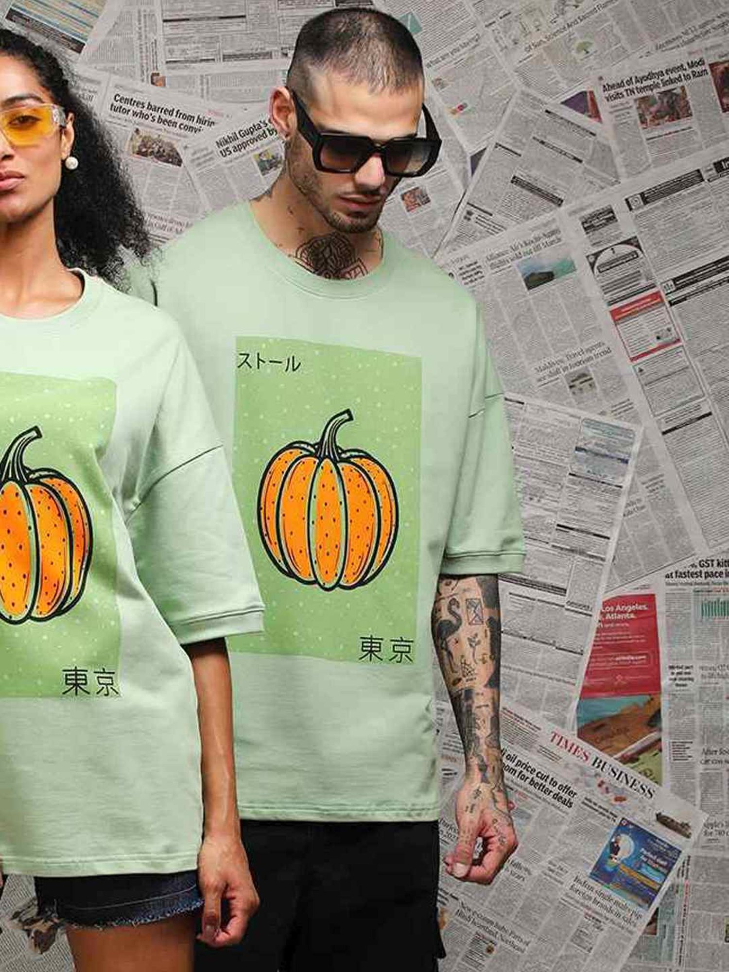 Dillinger Green Loose Fit Printed Unisex T-Shirt