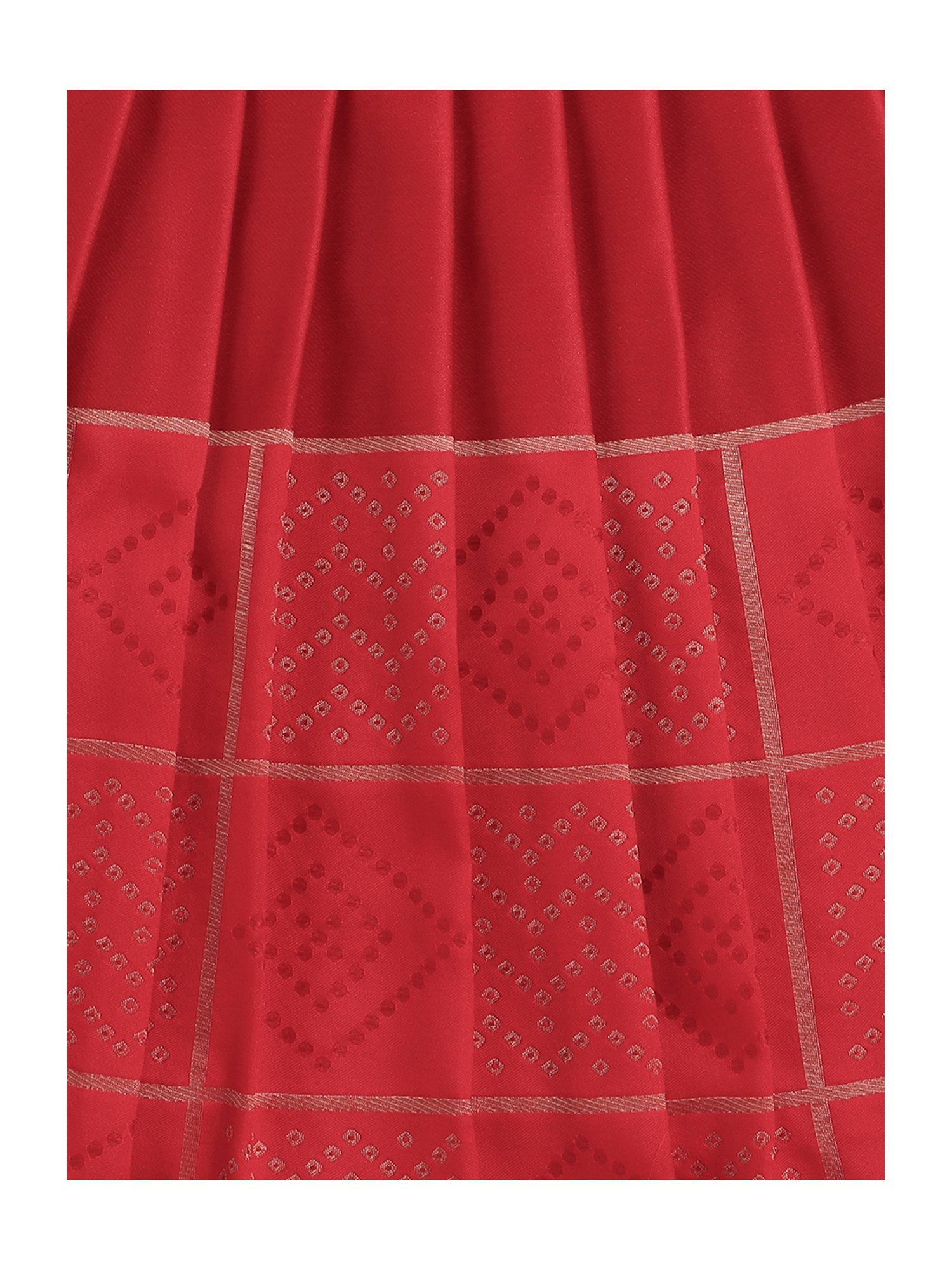 A Little Fable Kids Red & Beige Embellished Lehenga Choli