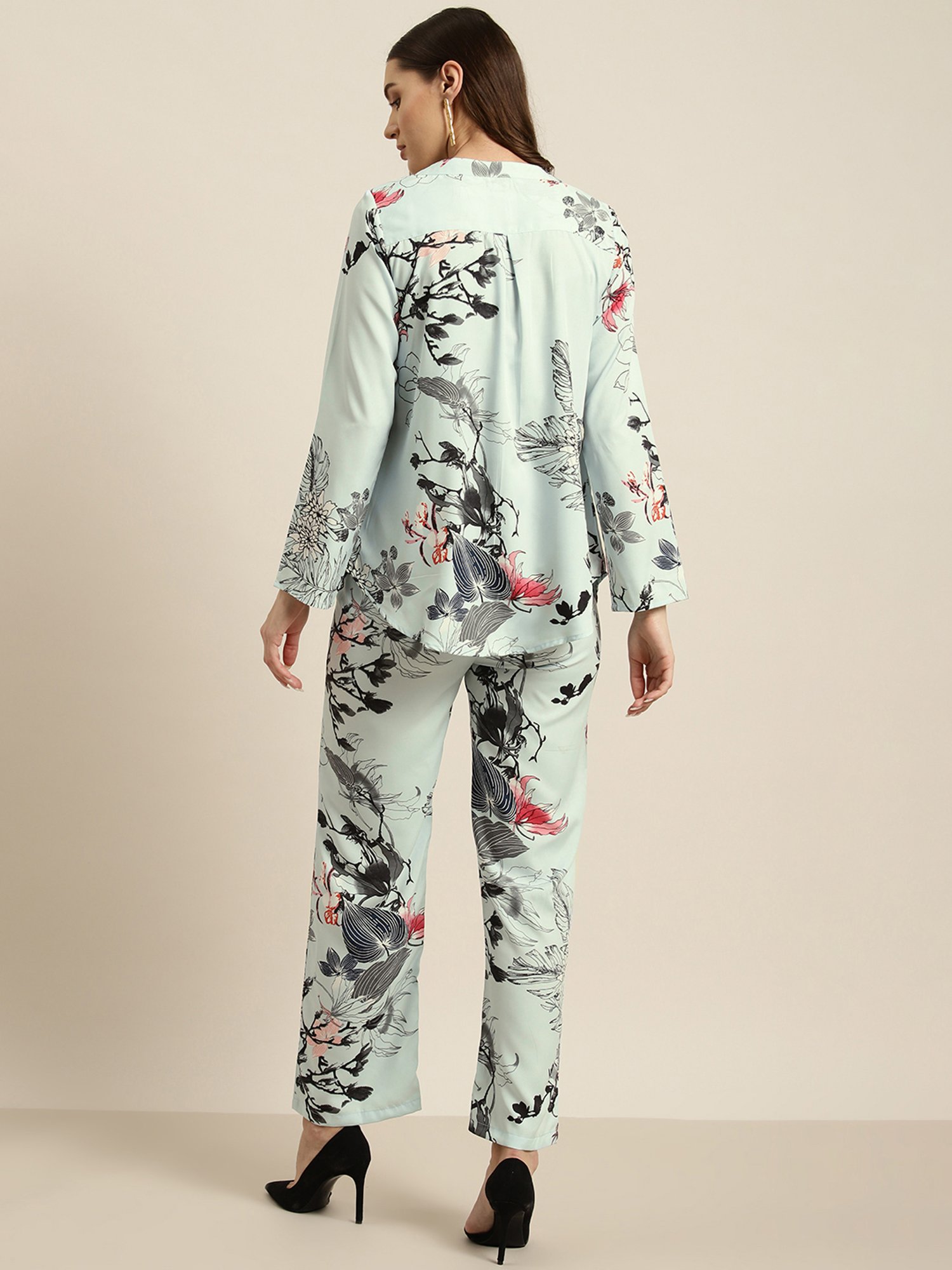 Belle Fille Blue Floral Print Playsuit