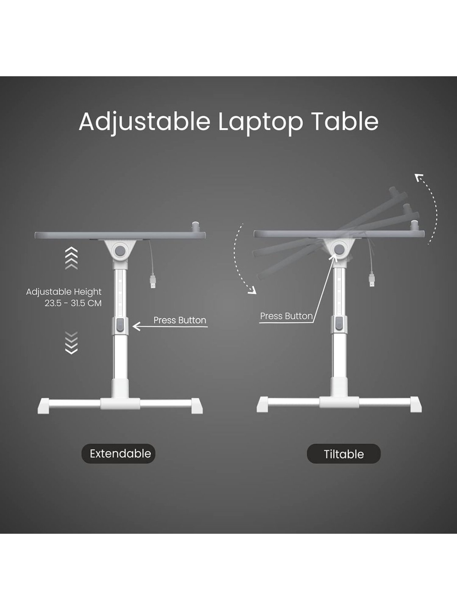 Portronics My Buddy Plus POR-1380 Portable Laptop Stand with Cooling Fan (Black)