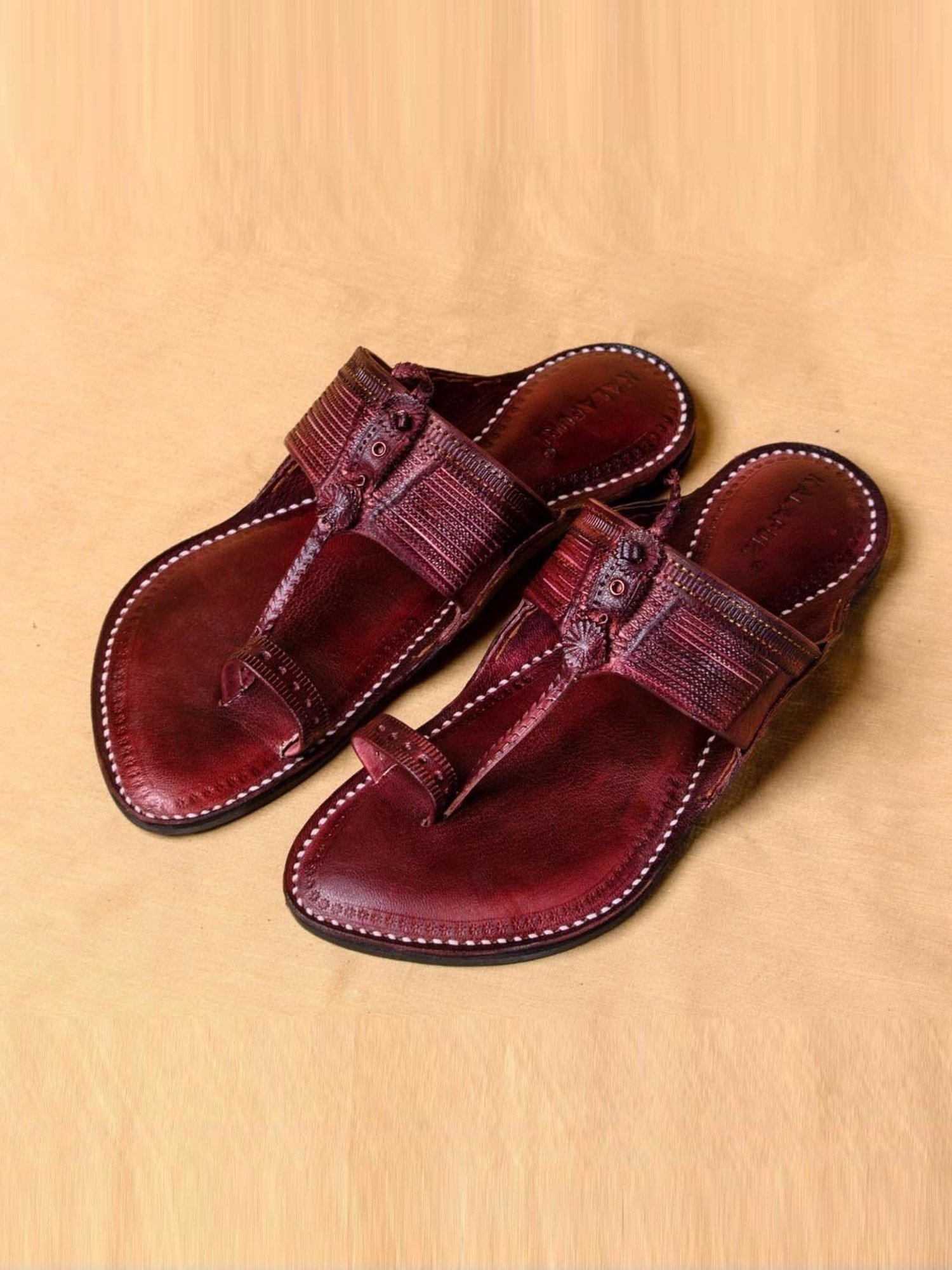 Kalapuri Men's Bordo Kolhapuri Sandals