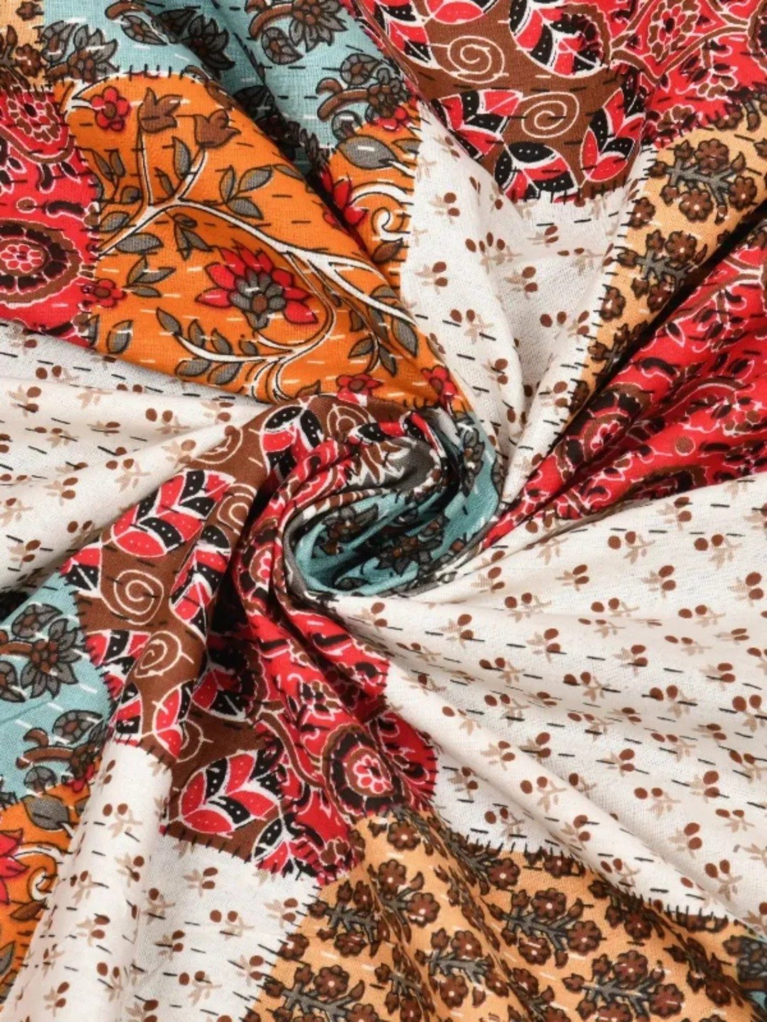 Living Roots Printed Red 240 TC Cotton Bedsheet with 2 Pillow Covers