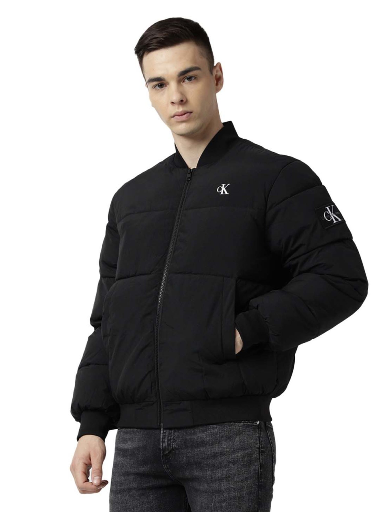Calvin Klein Jeans Black Regular Fit Bomber Jacket