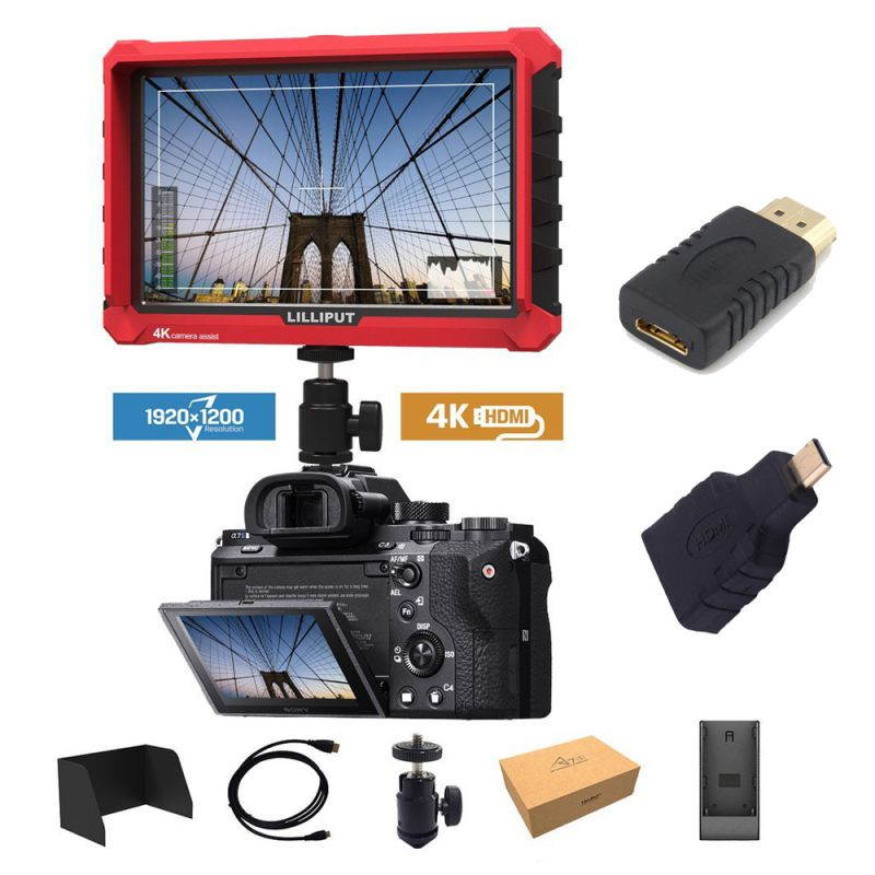 Lilliput A7S 7" 1920x1200 IPS Screen Camera Field Monitor 4K 1.4 HDMI Input output Video For DSLR Mirrorless Camera SONY A7S II A6500 Panasonic GH5 Canon 5D Mark IV by LILLIPUT OFFICIAL SELLER VIVITEQ