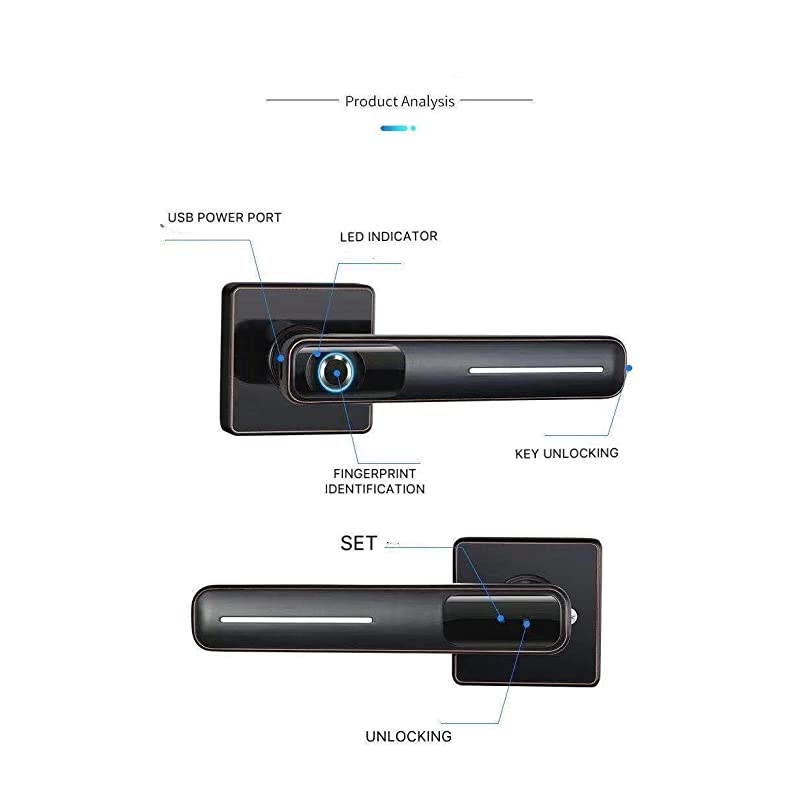 Door Lock Smart Door Lock Electronic Door Lock for Office amp Home black