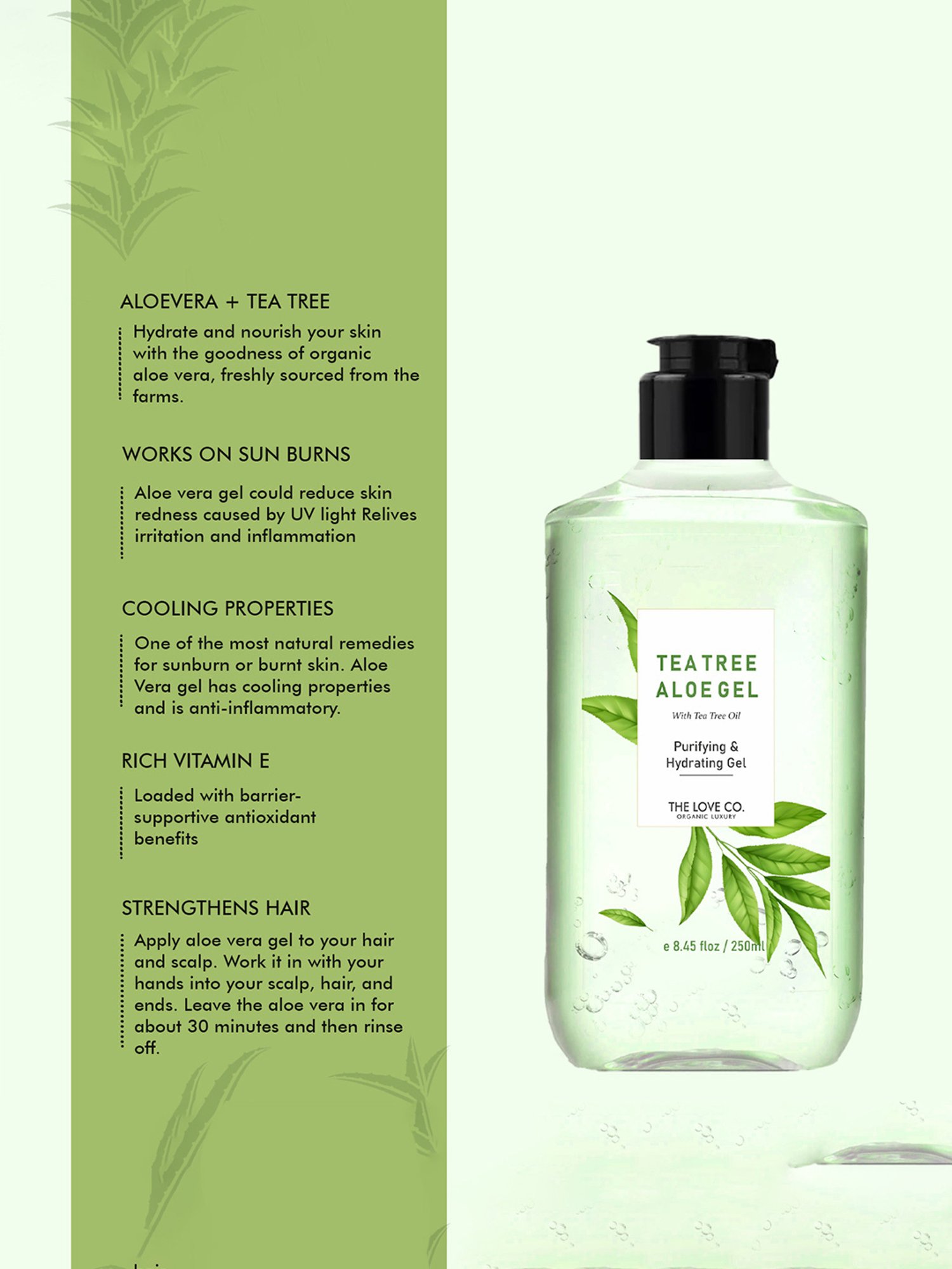 The Love Co. Tea Tree Aloe Vera Gel - 250 ml