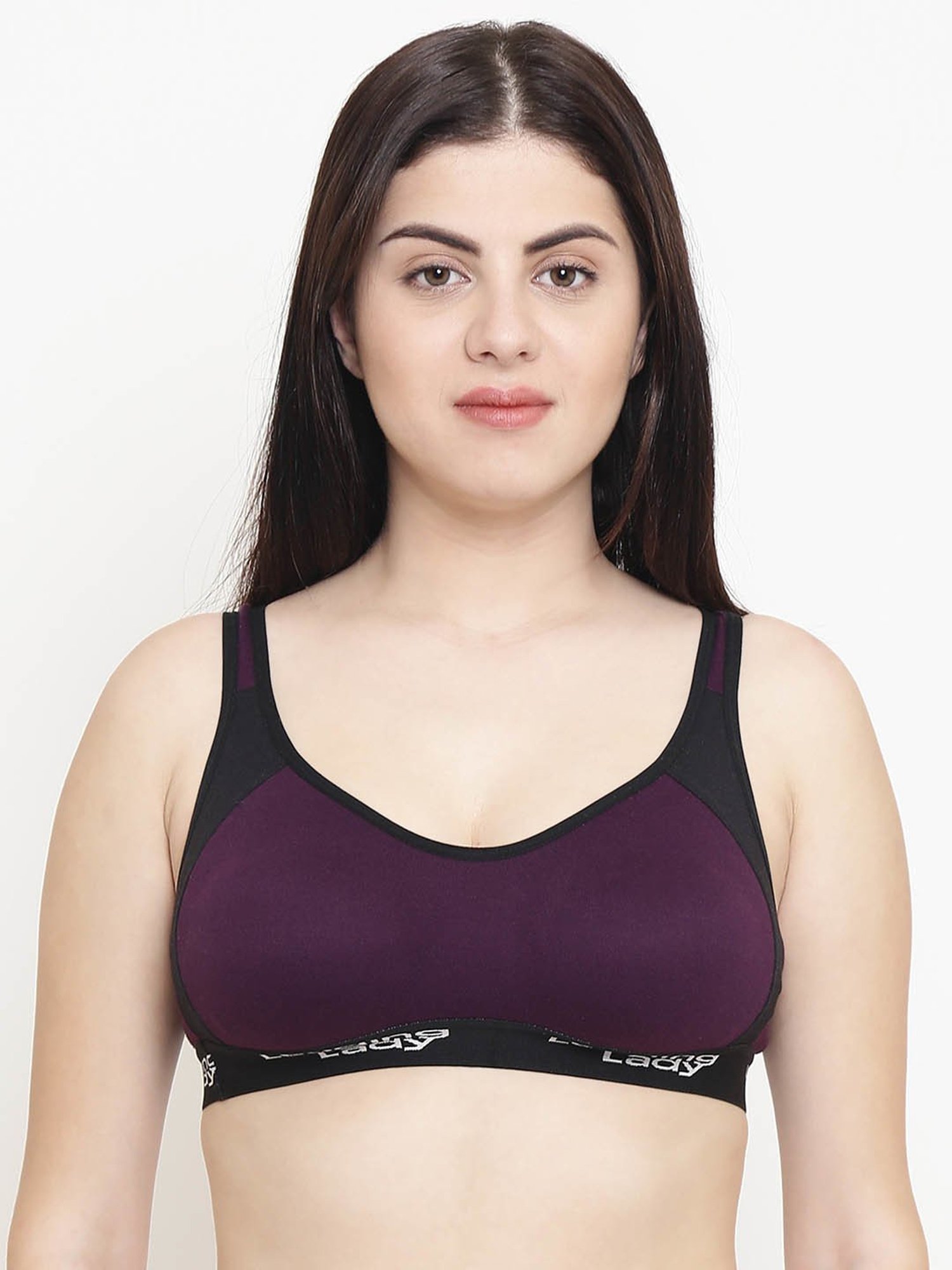 Leading Lady Purple Non-Padded Sports Bra