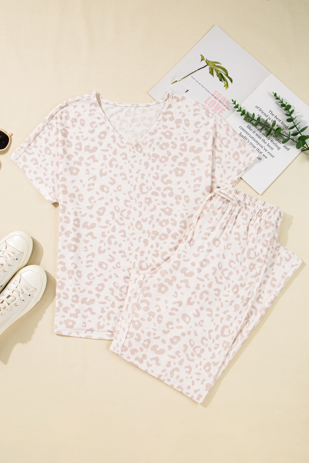 White Christmas Pullover and Drawstring Pants Pajama Set