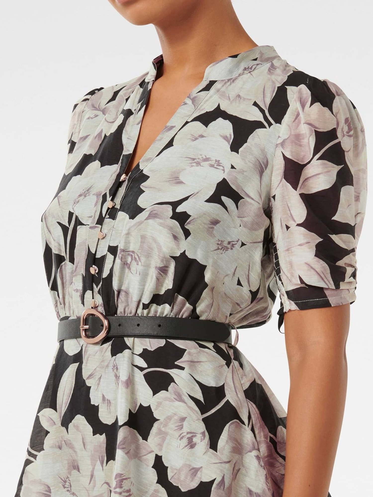 Forever New Brinkley Puff Sleeve A Line Dress With Belt