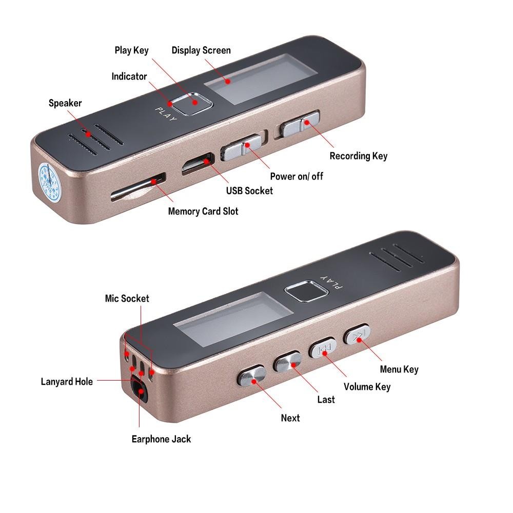 Digital Voice Recorder Audio Dictaphone MP3 Player USB Flash Disk for Meeting