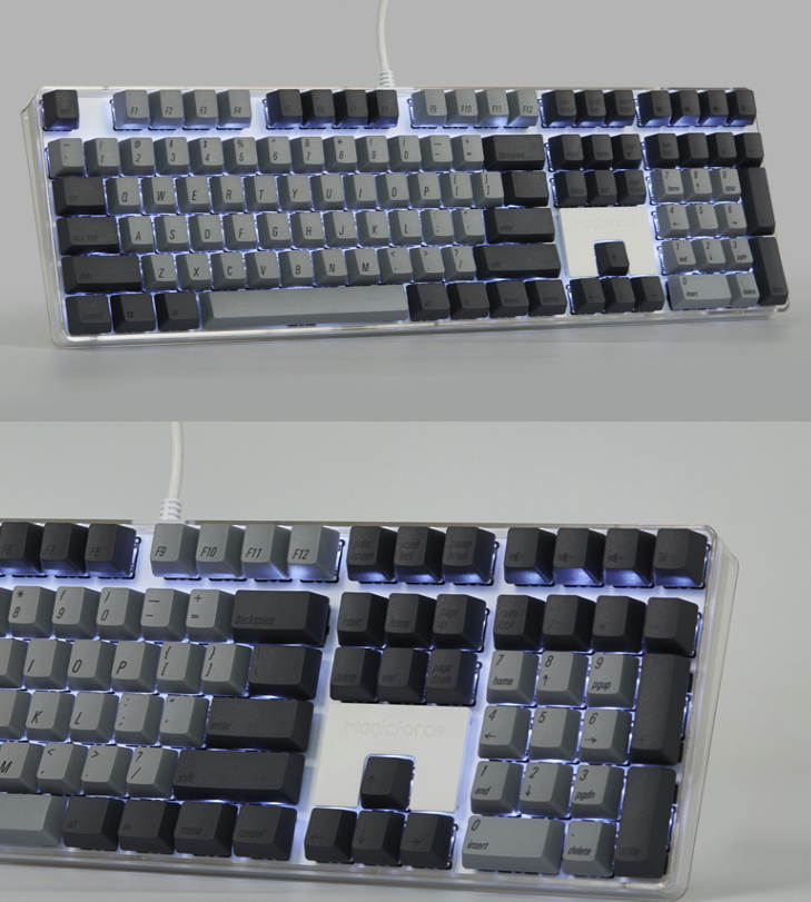 Qisan Magicforce N-key Rollover  Mechanical Keyboard Gaming Keyboard Cherry MX Brown  100% Full Size 108 Keys with White Backlight Case,PBT Keycaps