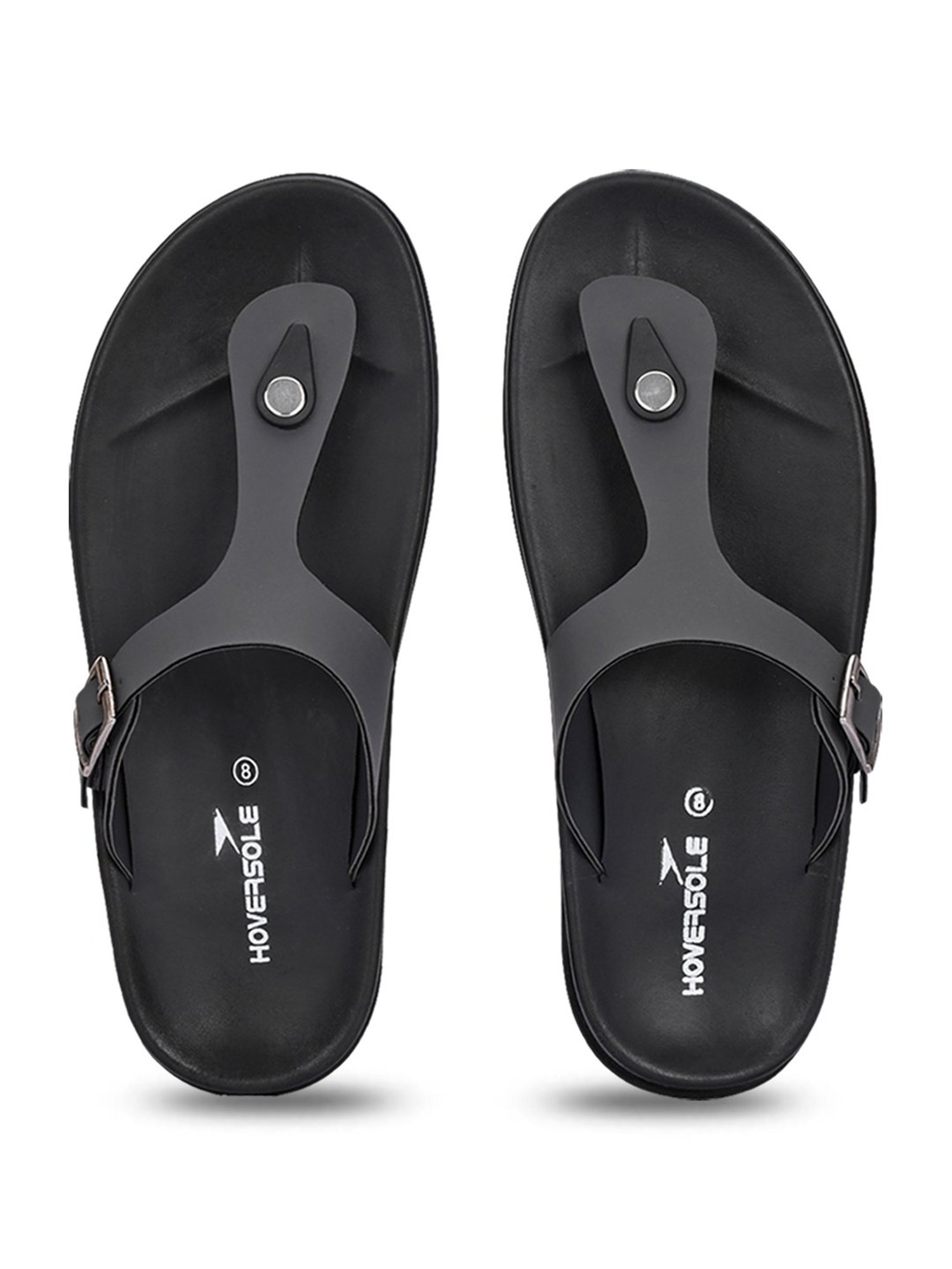 Hoversole Men's Grey T-Strap Sandals