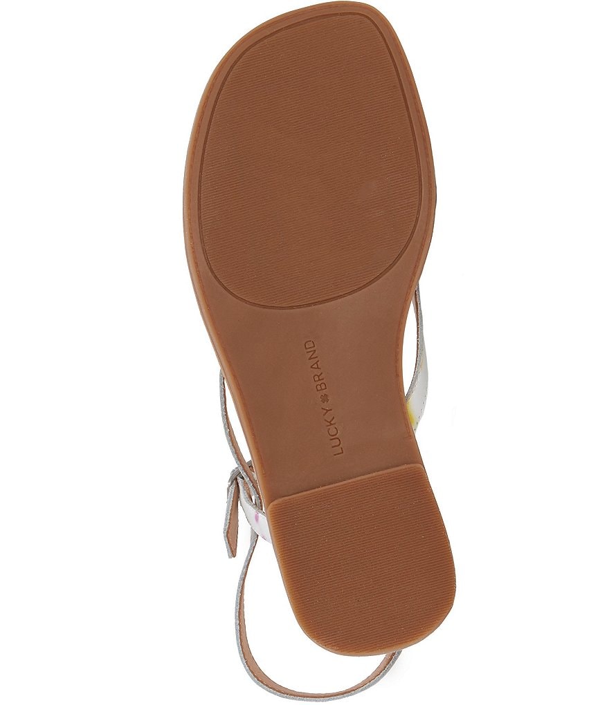 Lucky Brand Bylee Tie-Dye Printed Leather Thong Sandals