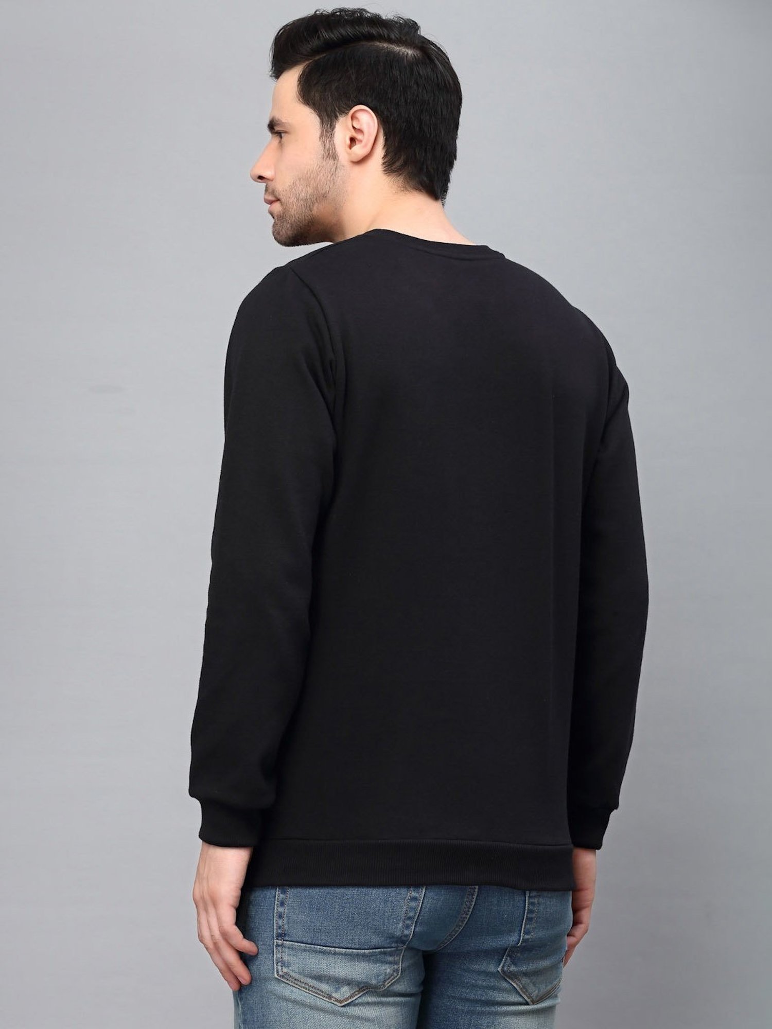 Forca Black Regular Fit Printed Sweatshirt