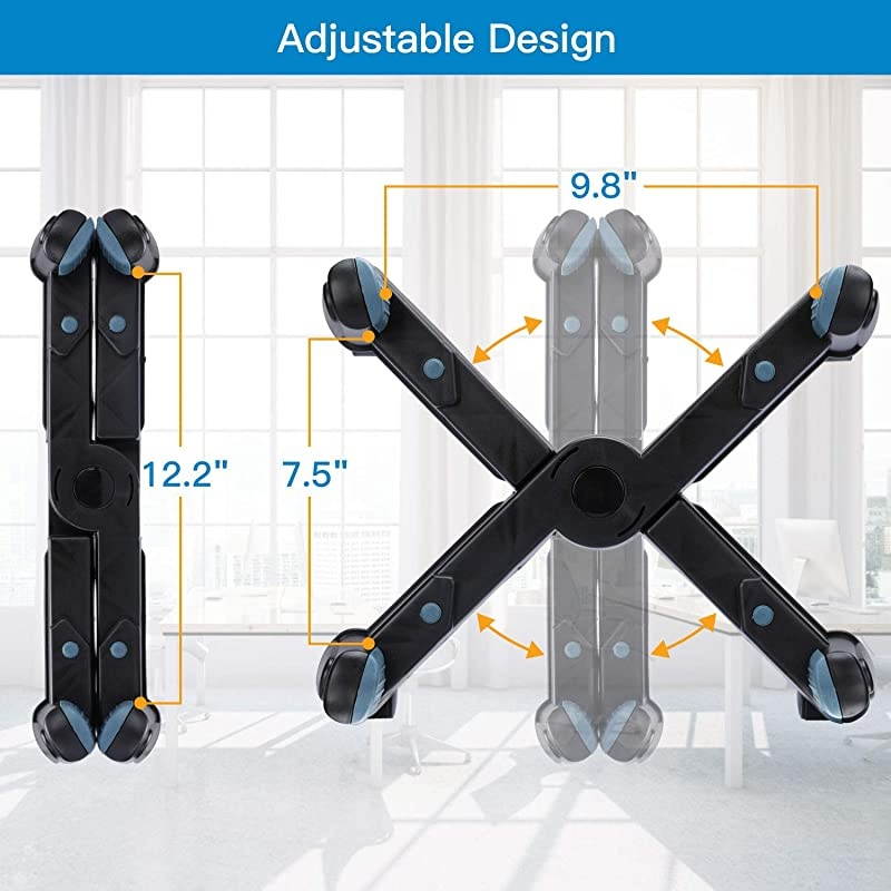Mobile CPU Stand Desktop Computer Tower Holder Cart with Adjustable Width and 4 Caster Wheels Fits Most PC or Computer Cases Under Desk Black